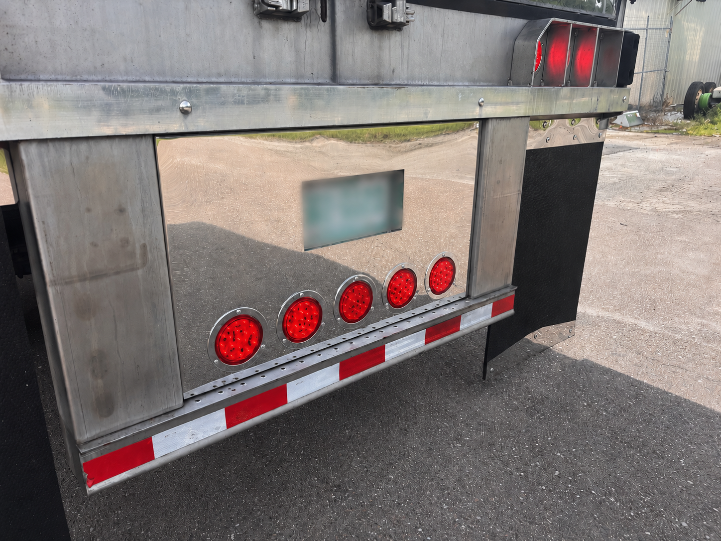 Trailer rear panel 20 3/4 tall by 37. 3/4 wide stainless steel