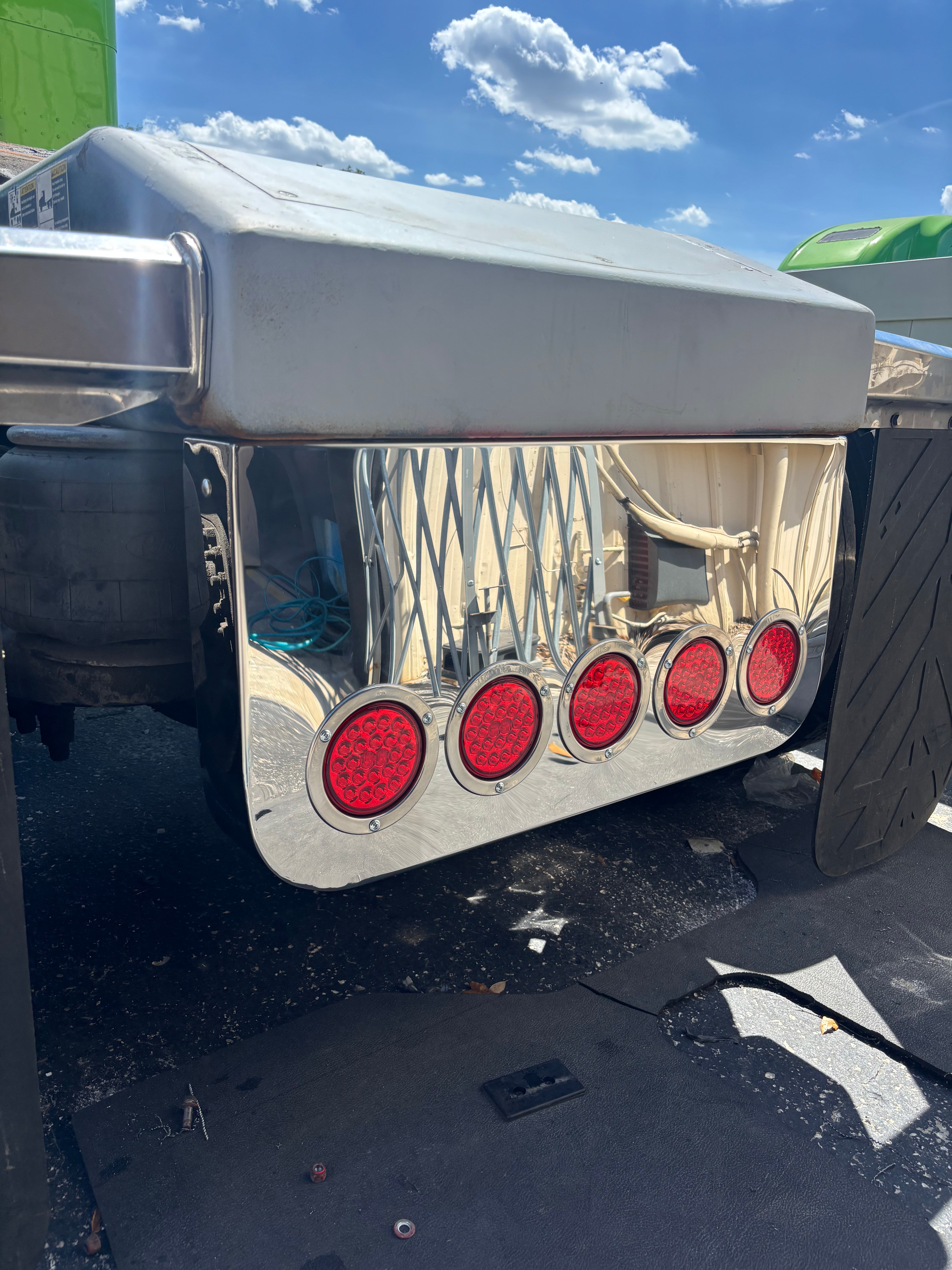 Rear Center Panel 16 Inch RC Style Stainless Steel W/ 5 - 4 Inch On Front And W/ 2 - 4 Inch Light Holes Cutouts On The Back | Universal Fit | Lighs Not Included