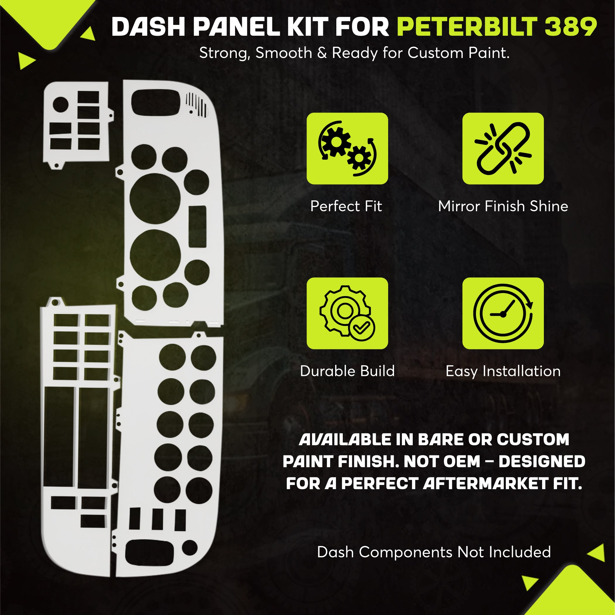 Peterbilt 379 389 2007 and UP Dash Panel Trim Kit