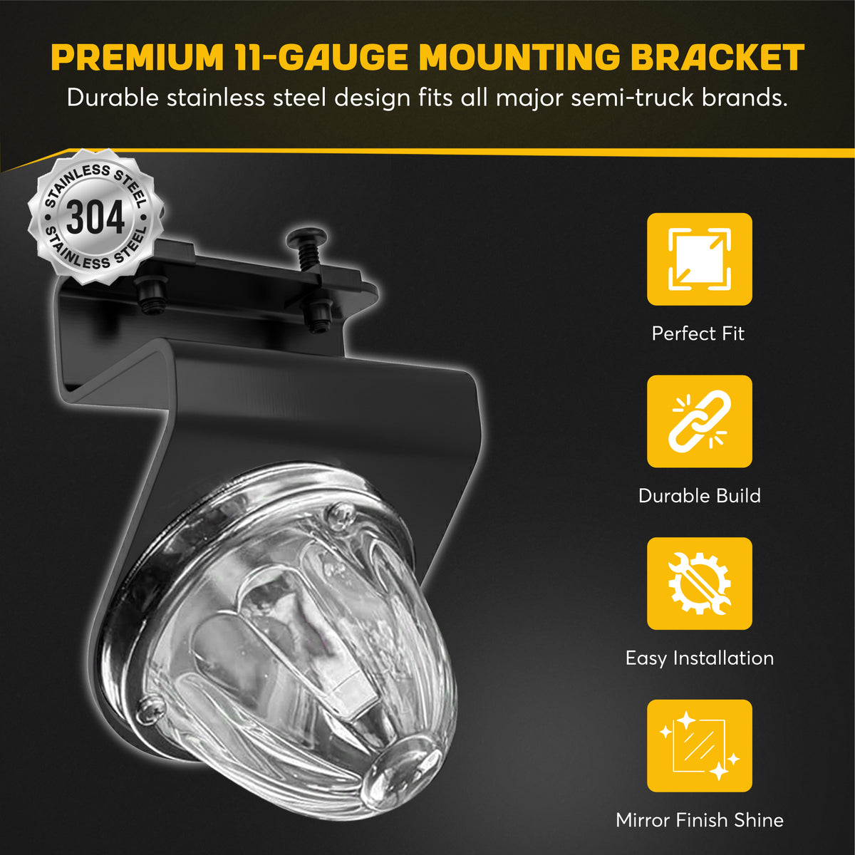 45 Degree Watermelon Light Bracket, Stainless, photo 4