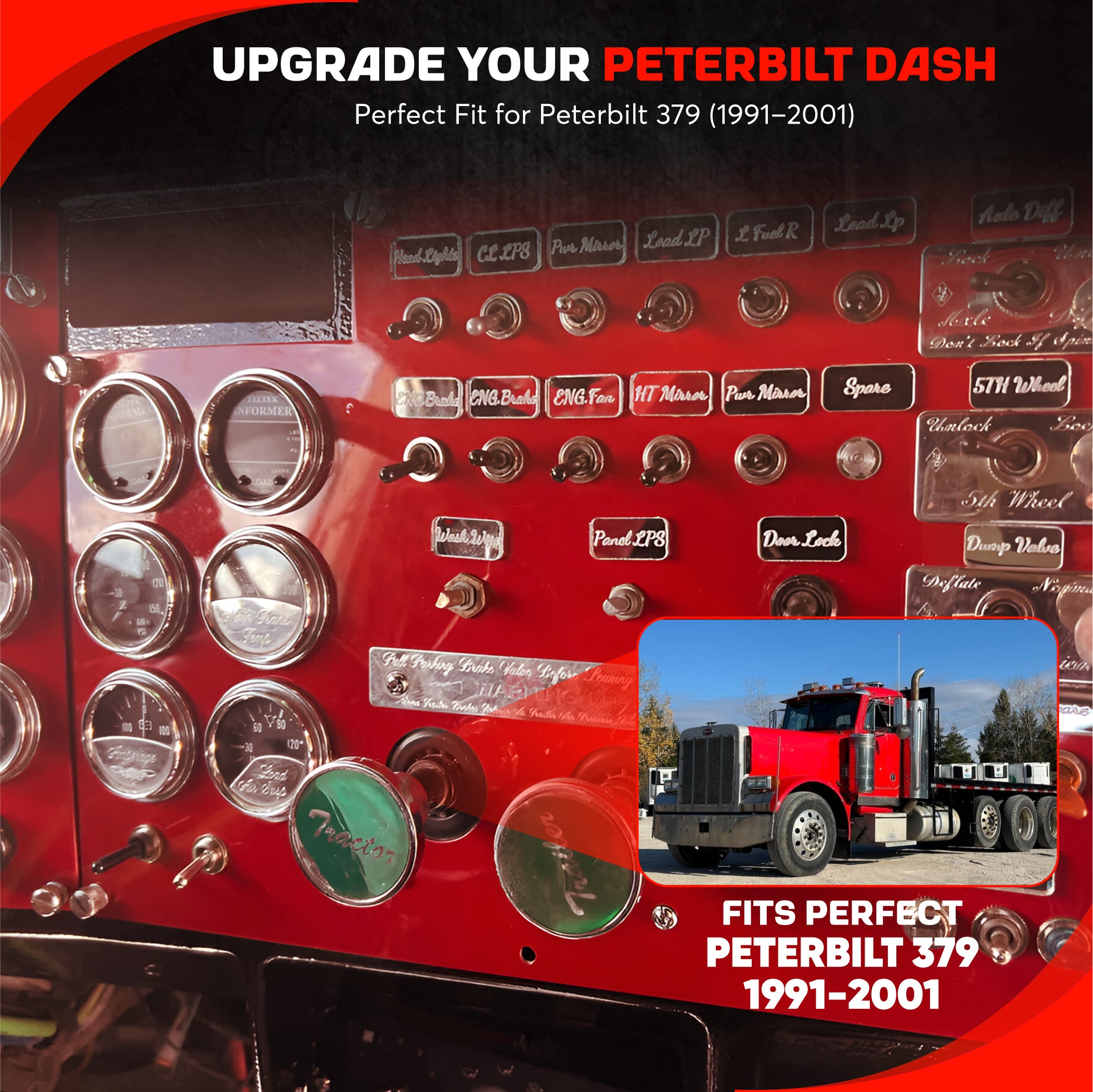 Peterbilt 379 1991-2001 Dash Panel Trim Kit