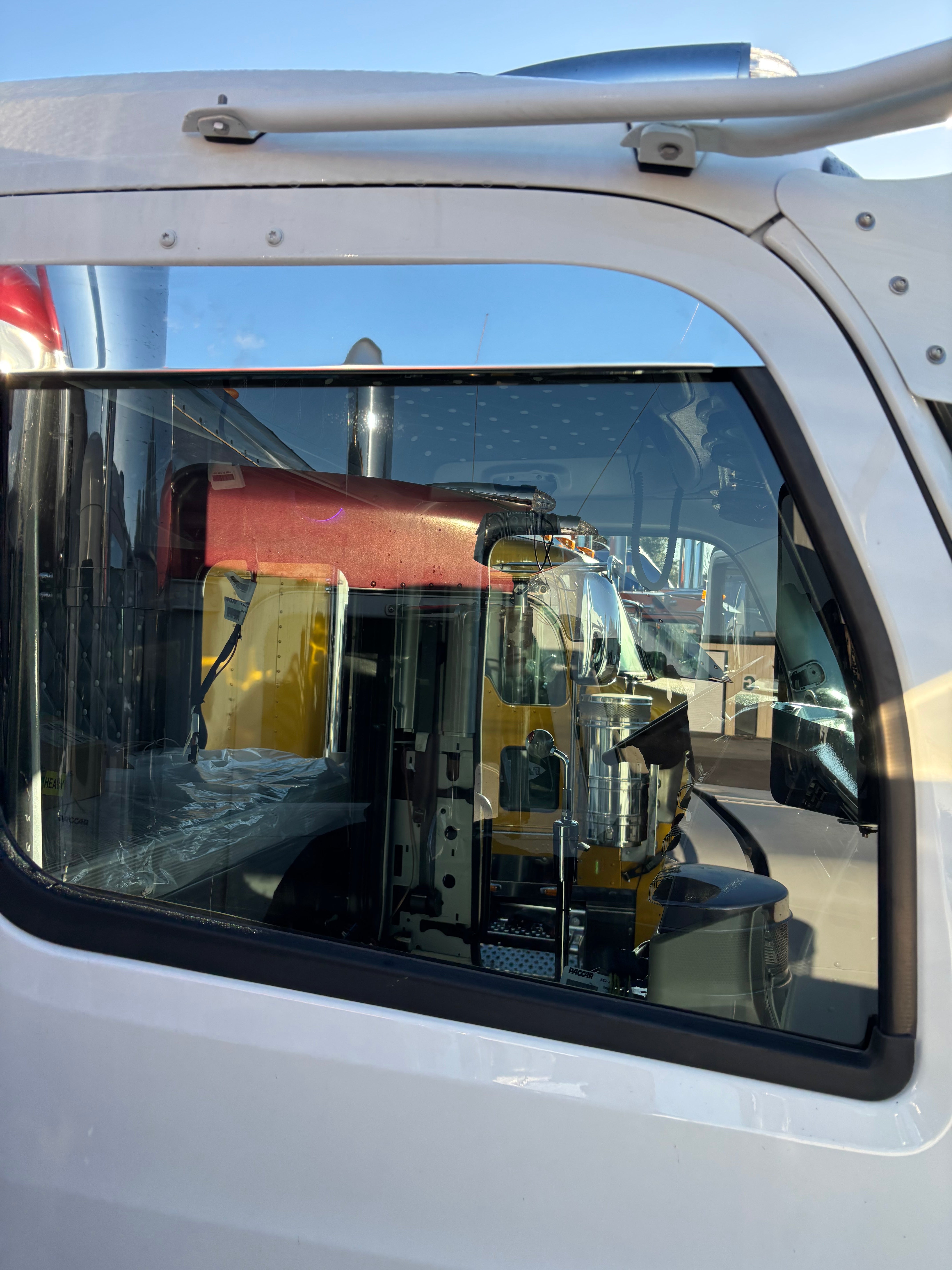 4 inch stainless steel window chop straight compatible with Peterbilt 589 and 579