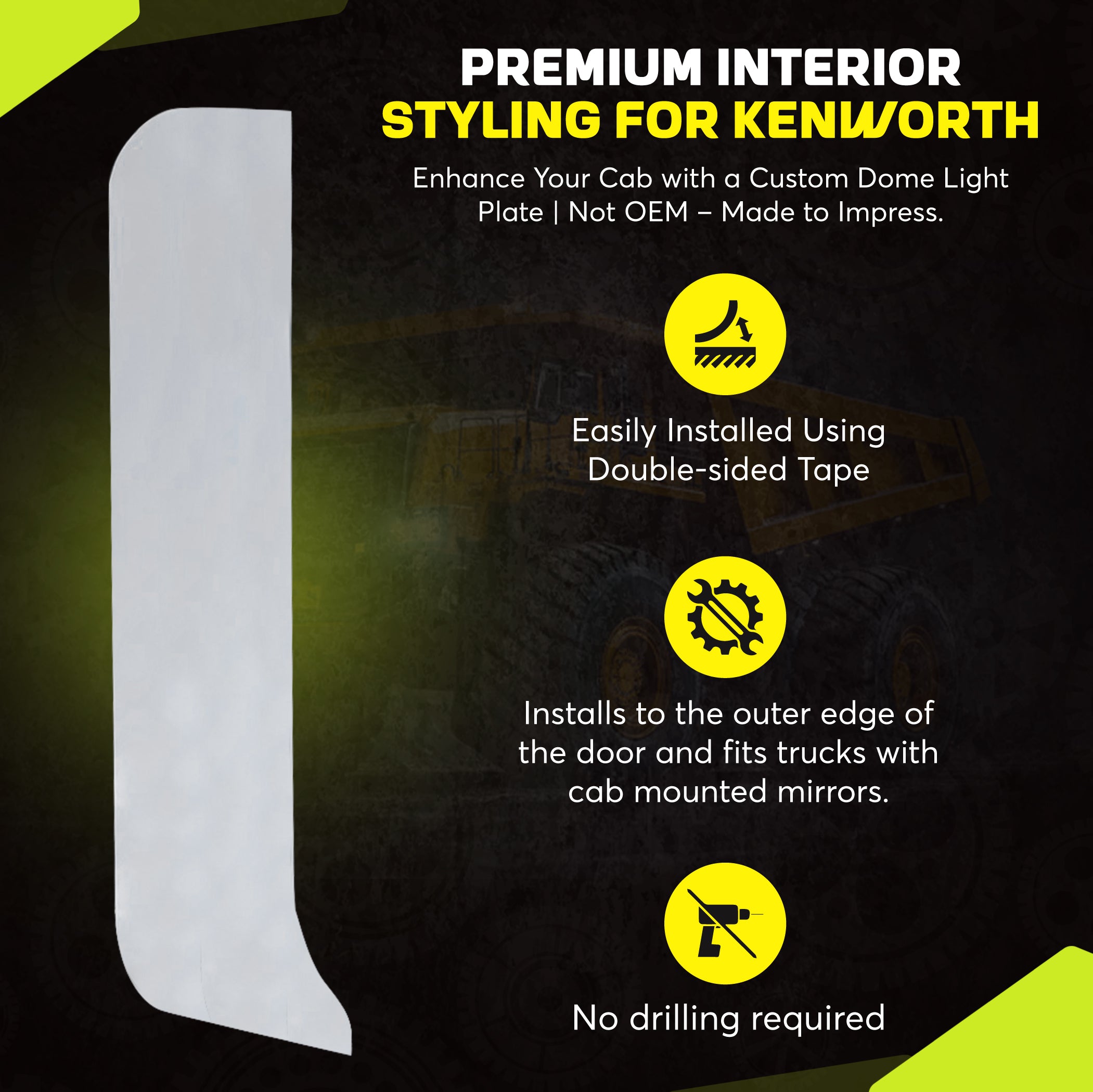 6 Inch Flange Chop Top Windows Set Stainless Steel Compatible with Kenworth T600, T800 & W900