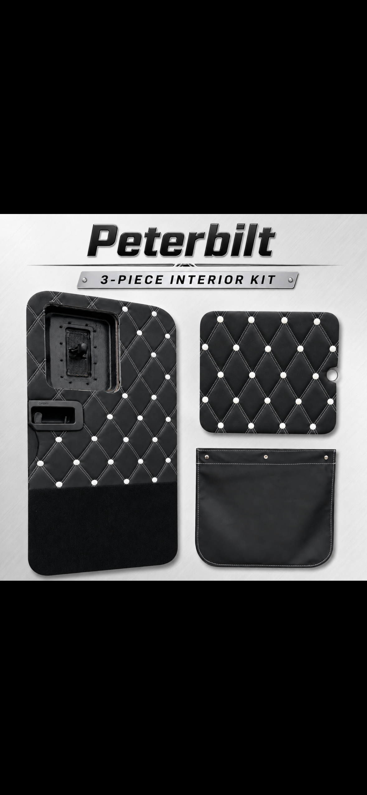 Peterbilt 365, 367, 386, 388, & 389 Leather sleeper door curtain and door tool box