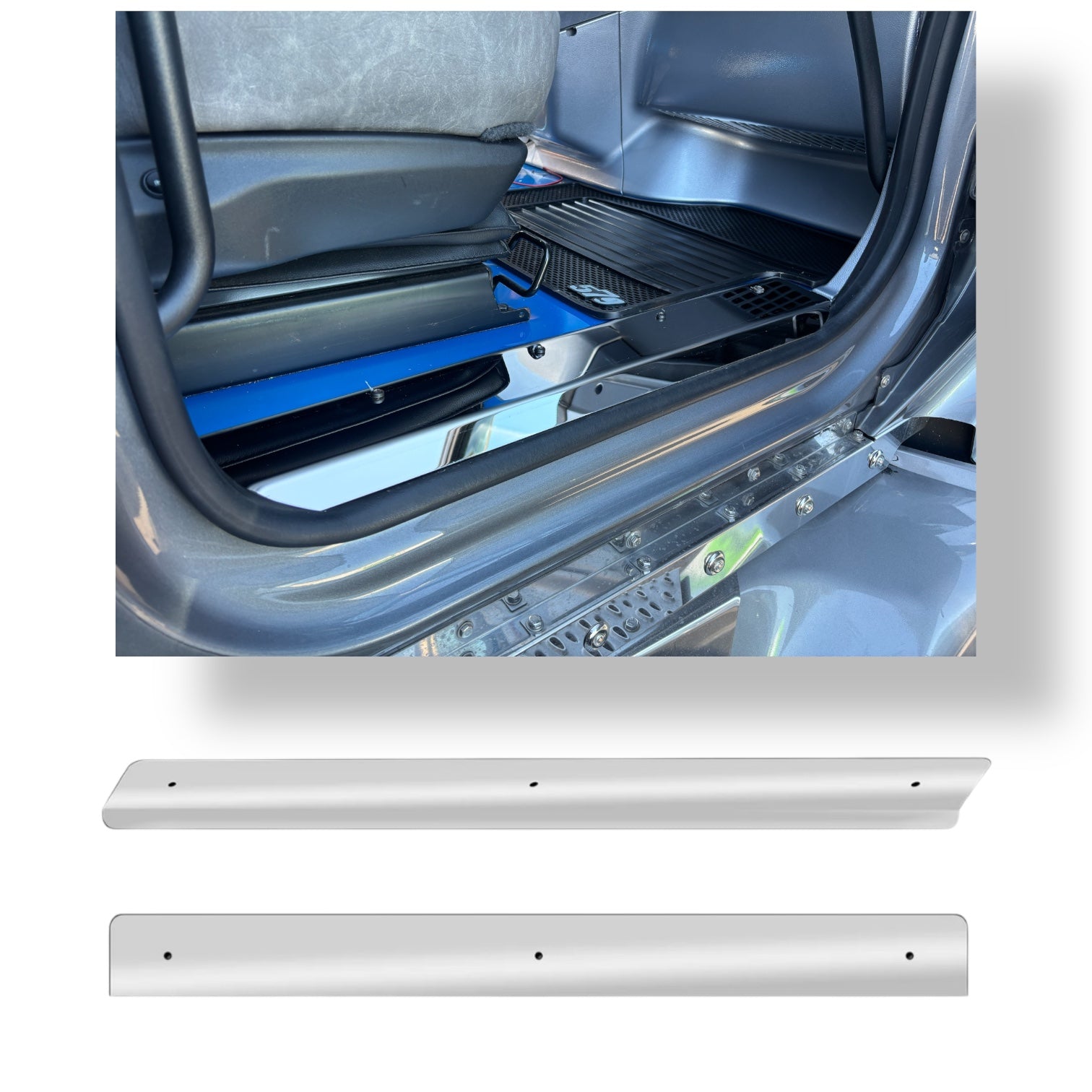 Peterbilt 589-579 floor trim stainless steel