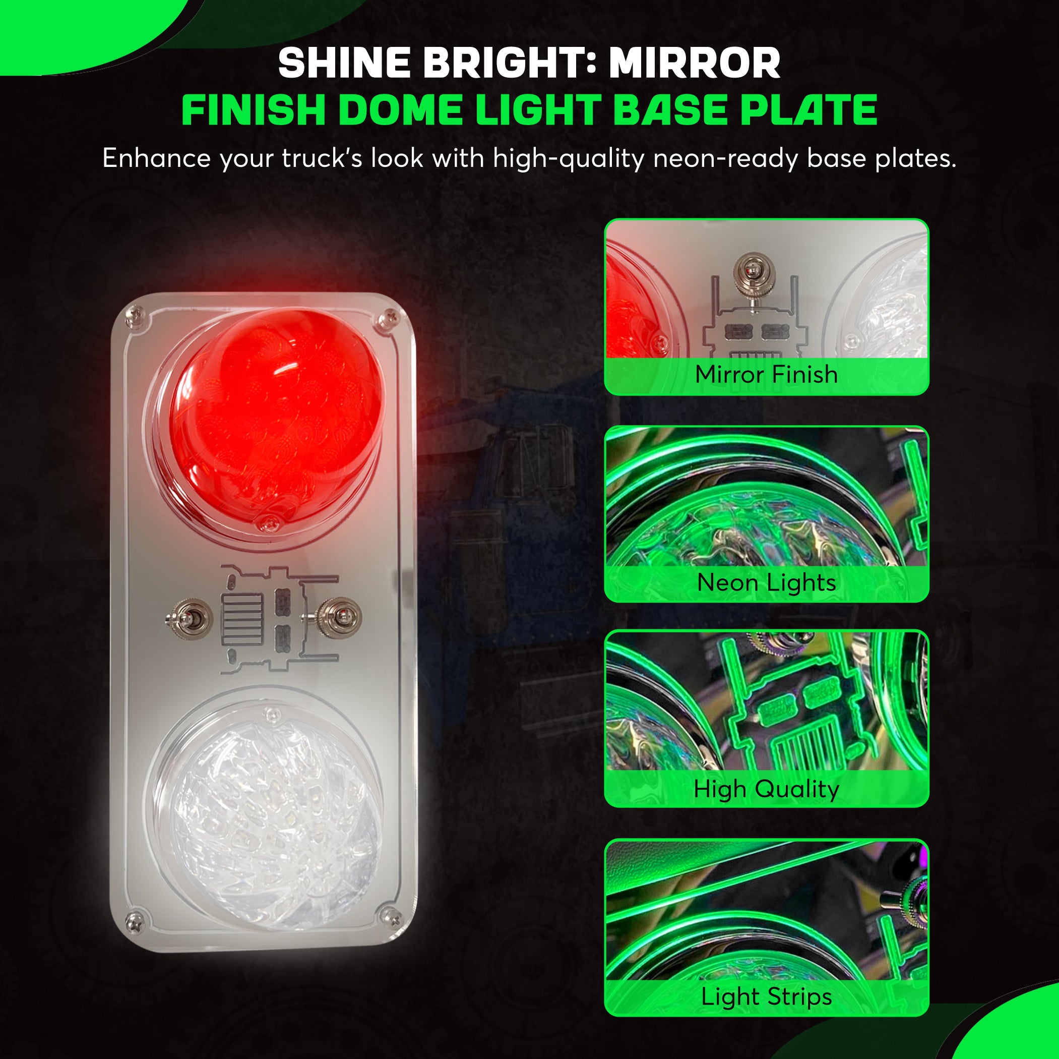 Peterbilt 386, 388, 389, 379 Dome Lights Plate
