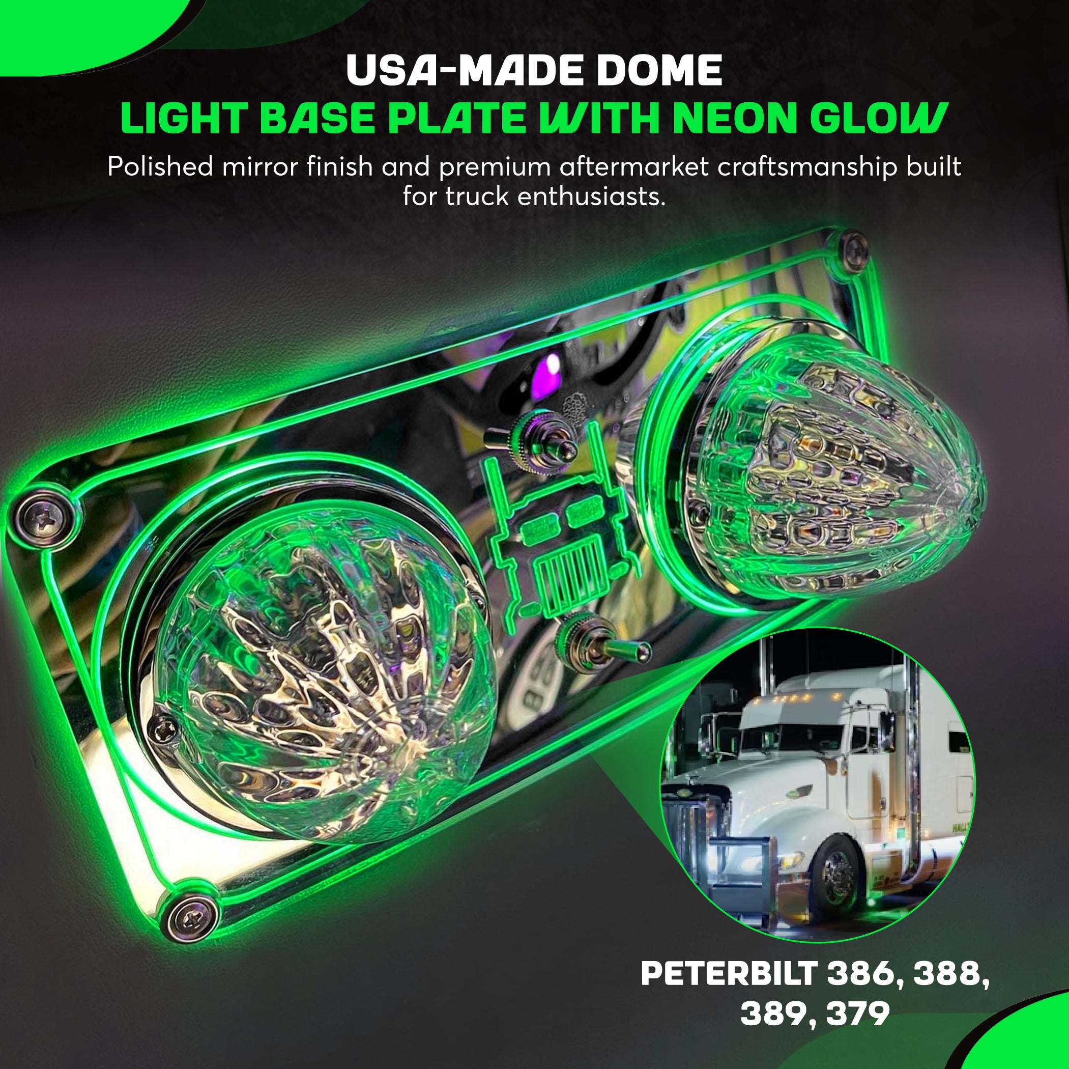 Peterbilt 386, 388, 389, 379 Dome Lights Plate