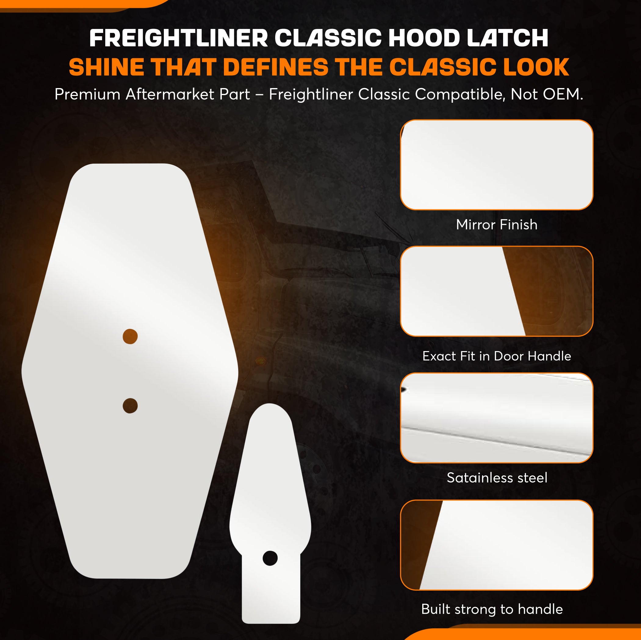 Freightliner Classic Hood Latch Trim Set