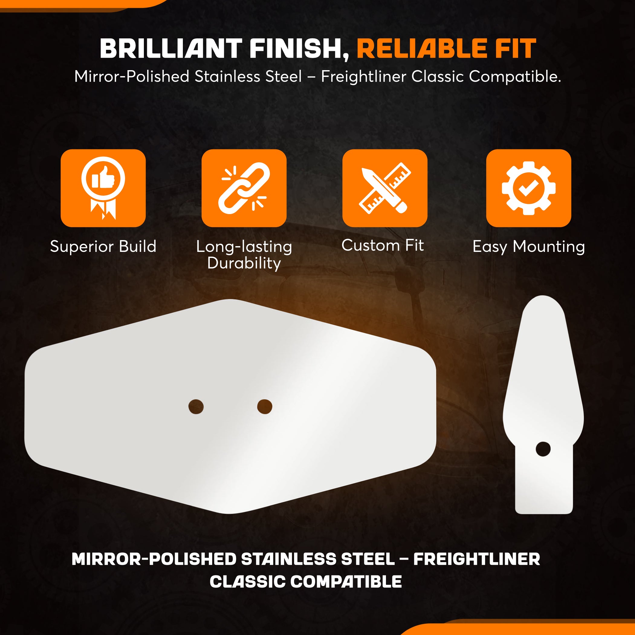 Freightliner Classic Hood Latch Trim Set