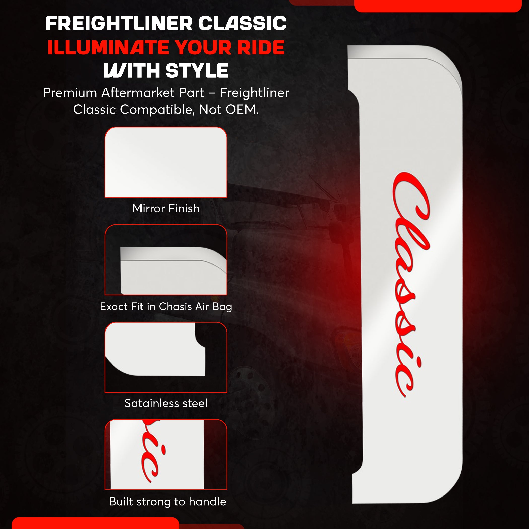Freightliner Classic Top Of Chasis Air Bag Cover Light Box