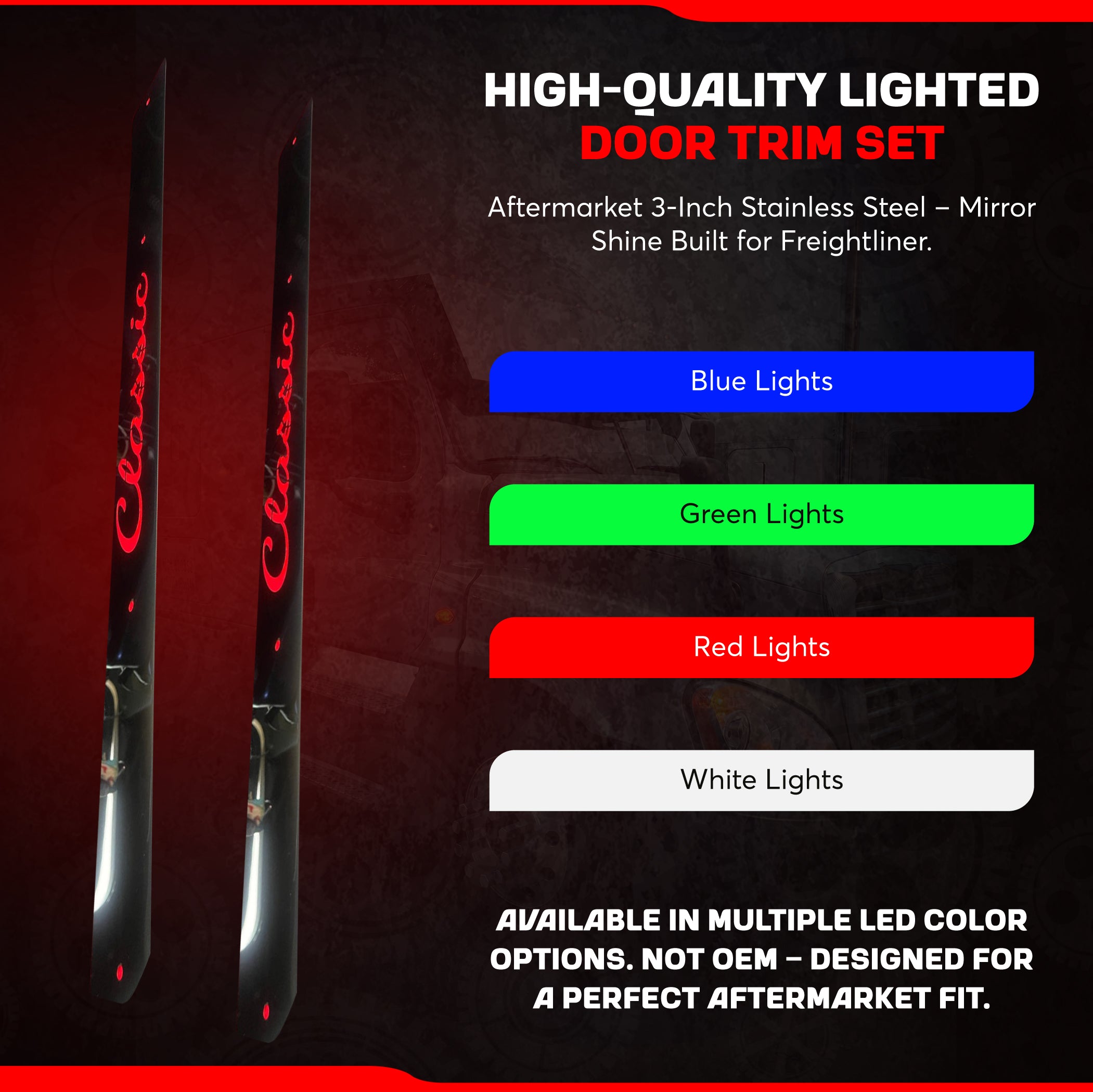 Freightliner Classic Lighted Door Trim Set