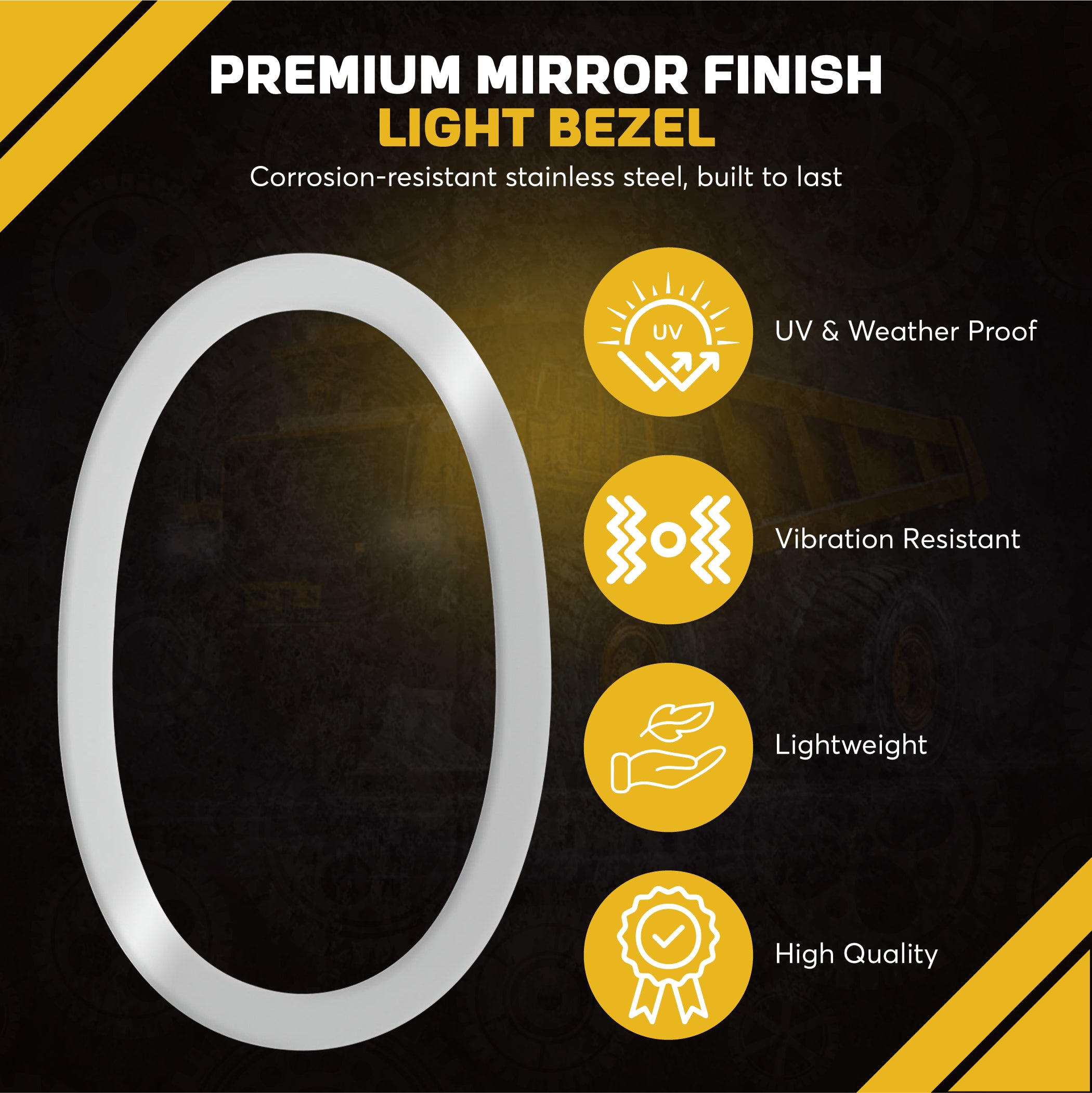 Freightliner Columbia, Century, Marker Light Stainless Steel Trim Frame Style Set