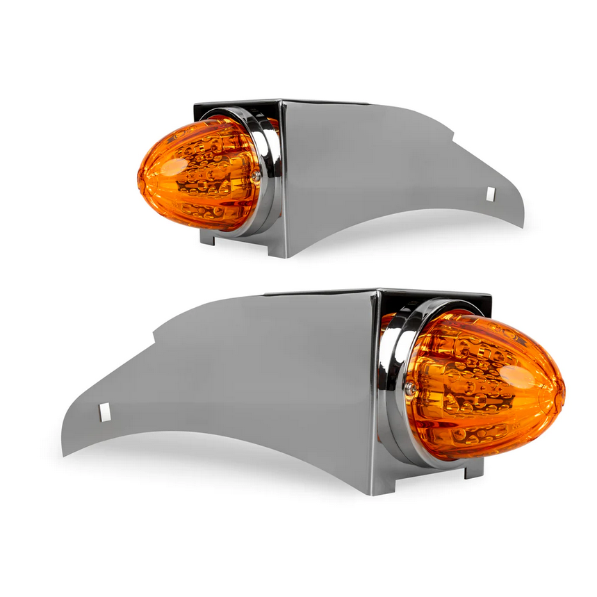 Peterbilt Fuel Tank Strap Cover Pair Fits Peterbilt 379, 386, 388 & 389 | Watermelon Lights Not Included
