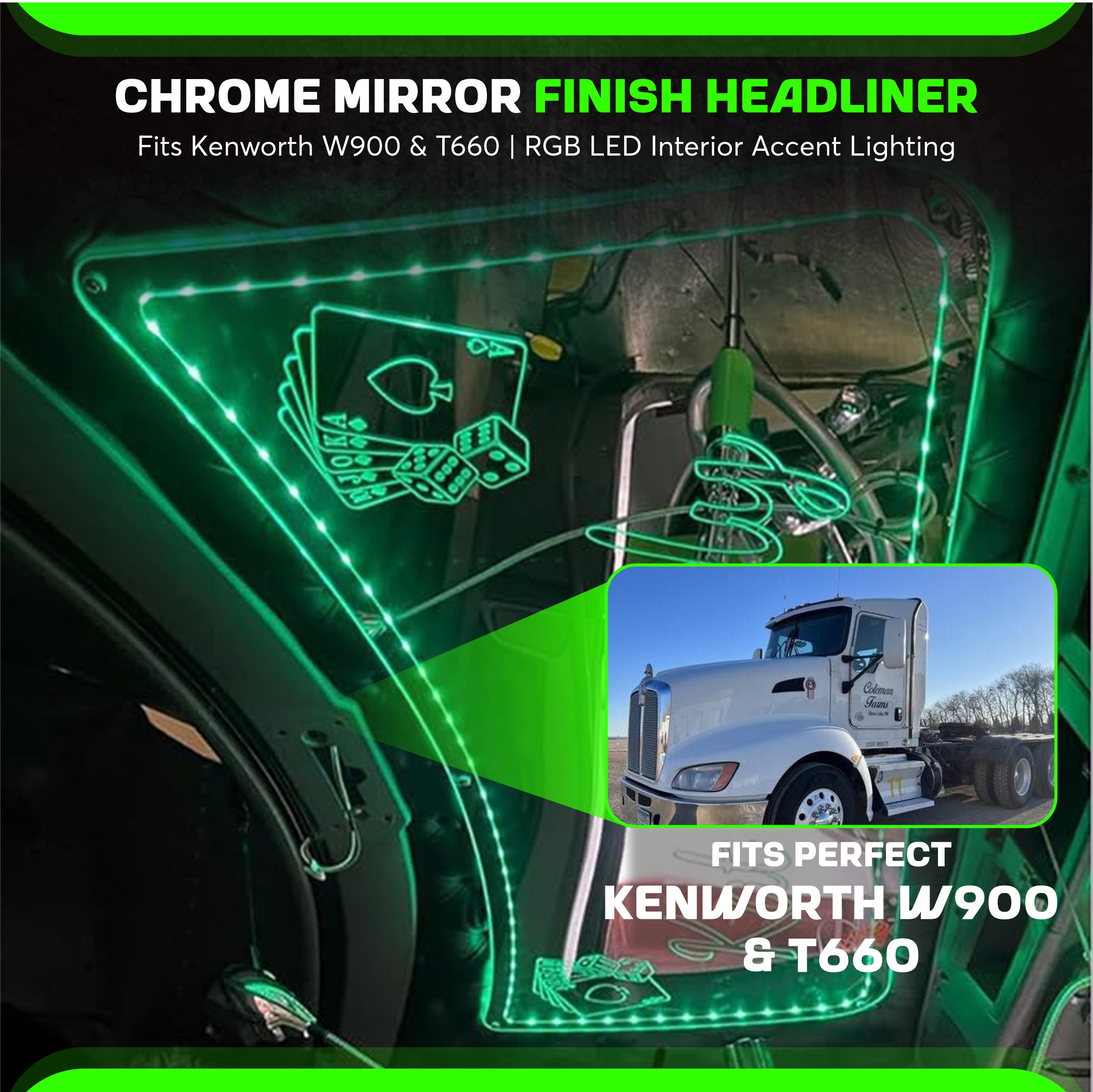 Headliner Insert Compatible with Kenworth W900 T660