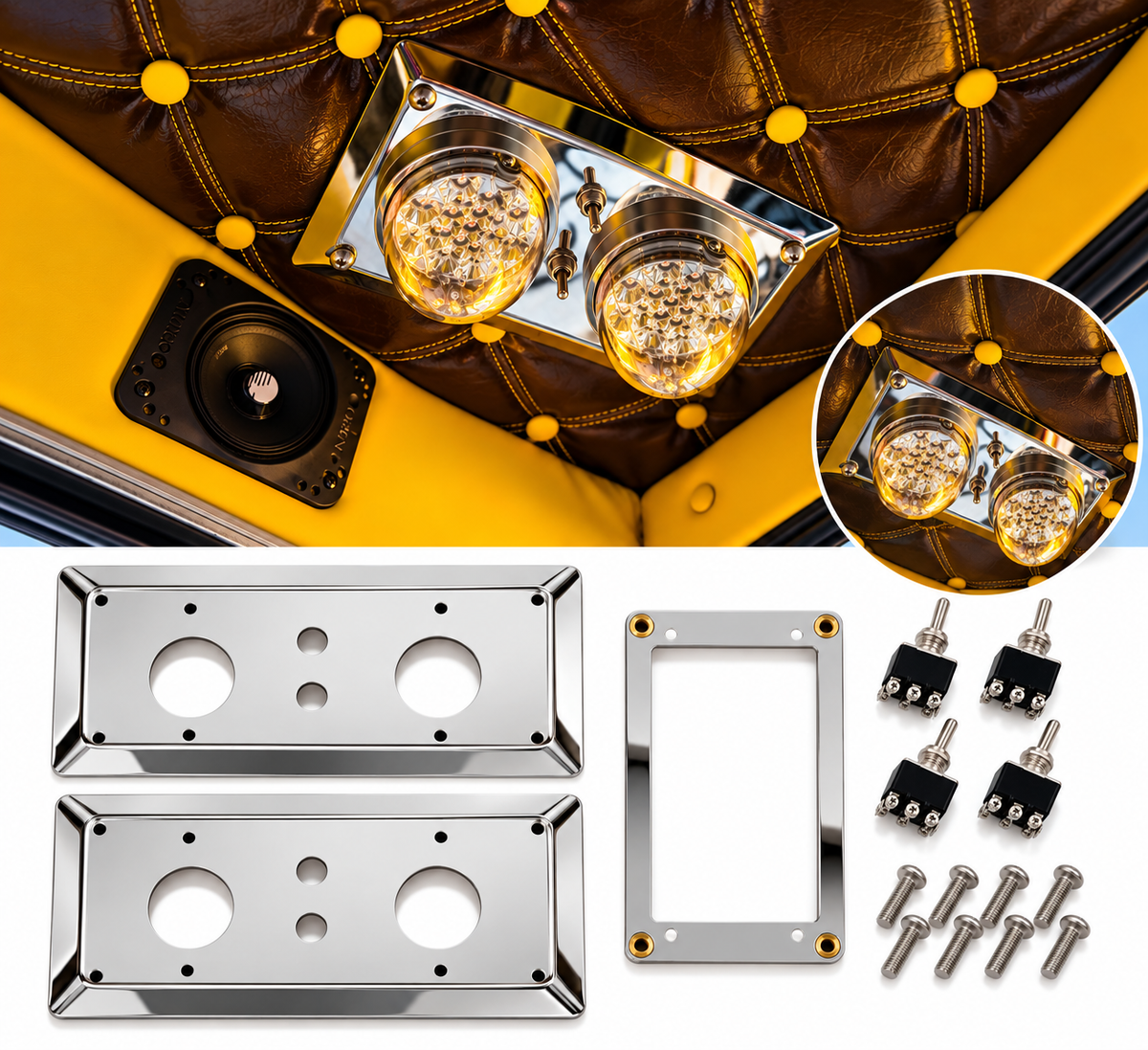 Peterbilt 379-389 diamond style dome light pair
