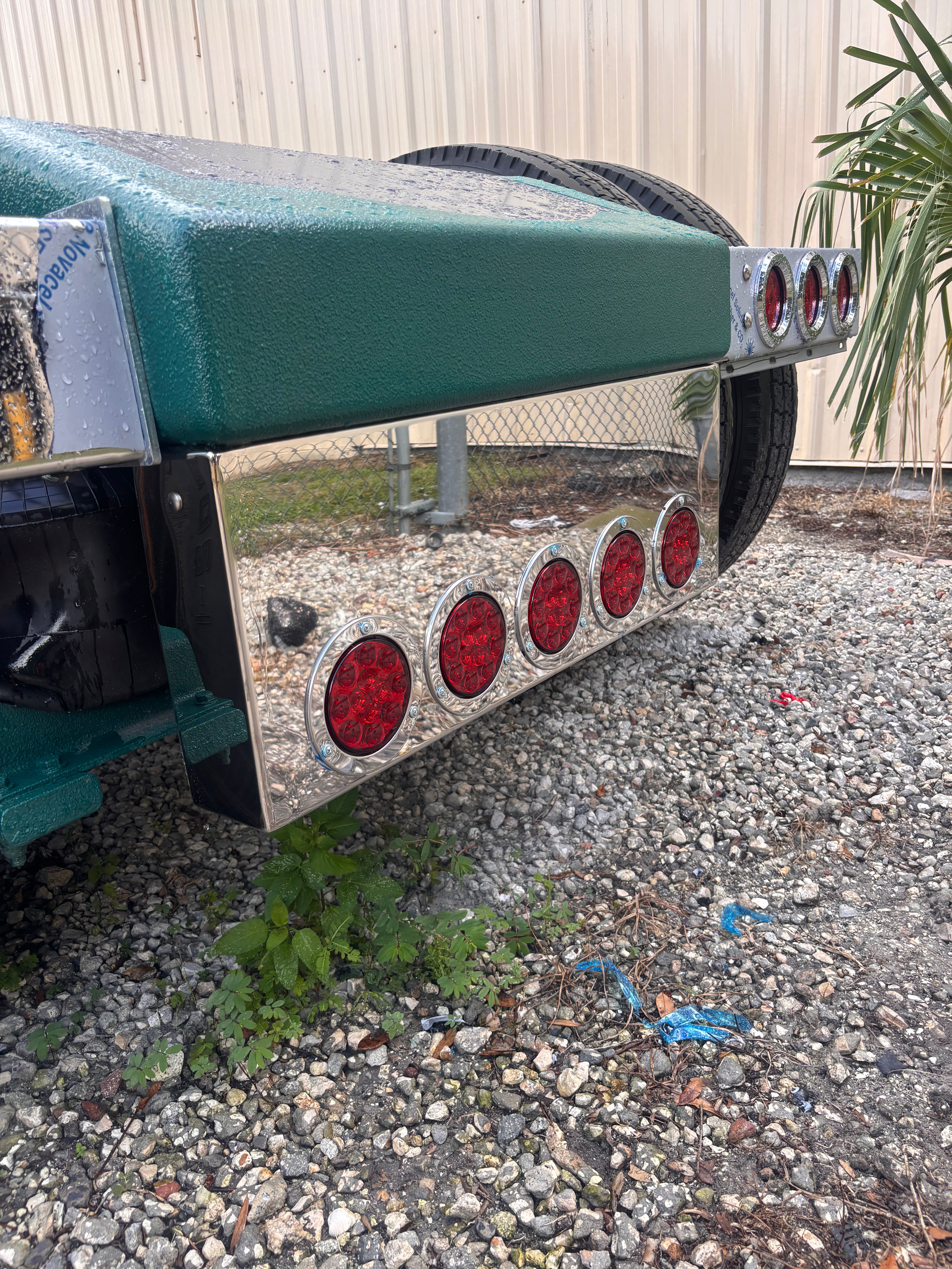 Rear Center Panel 12 Inch square RC Style Stainless Steel W/ 5 - 4 Inch holes- | Universal Fit | Lighs Not Included