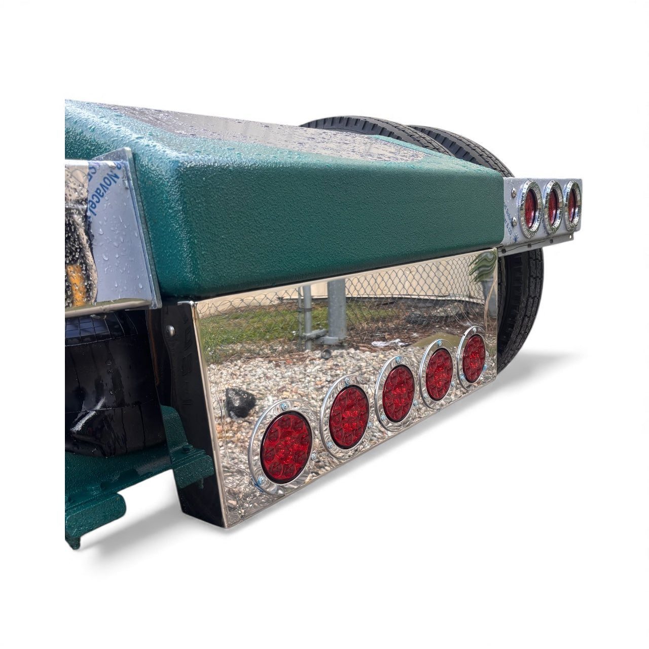 Rear Center Panel 12 Inch square RC Style Stainless Steel W/ 5 - 4 Inch holes- | Universal Fit | Lighs Not Included