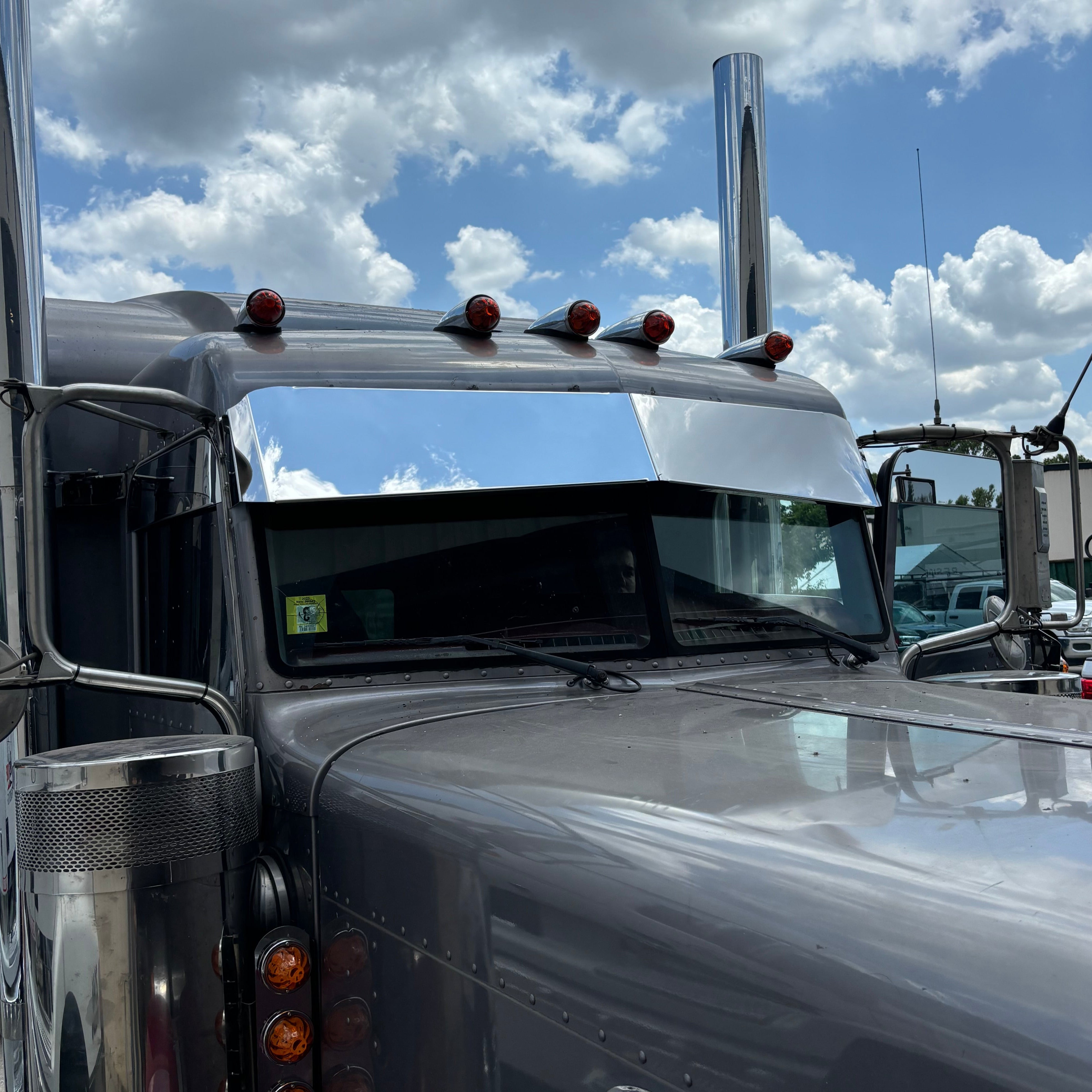 Peterbilt Visor 11 inch Straight for 379 389 388 386 1995 and Up