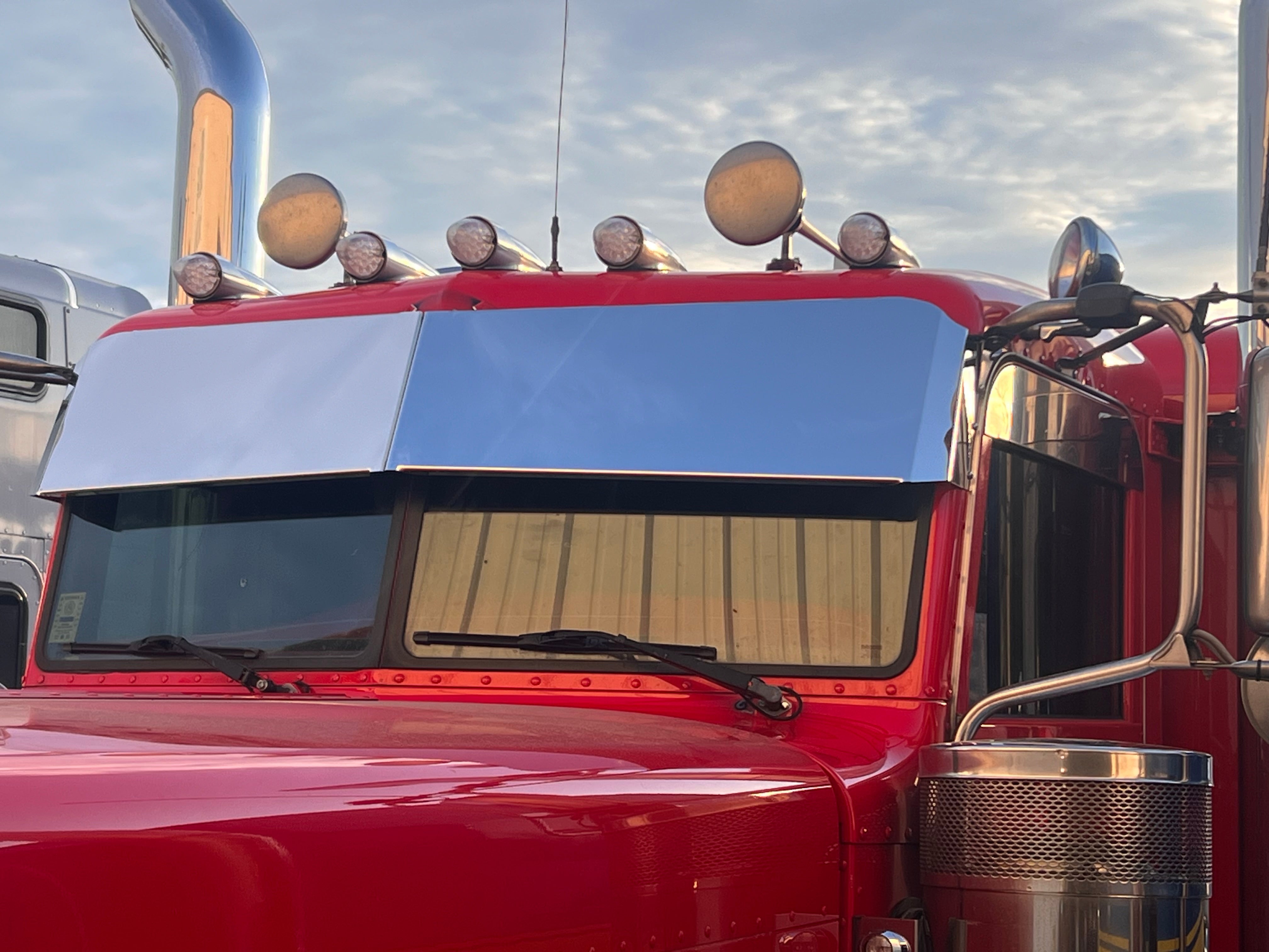 Peterbilt Visor 13 inch Straight for 379 389 388 386 1995 and Up