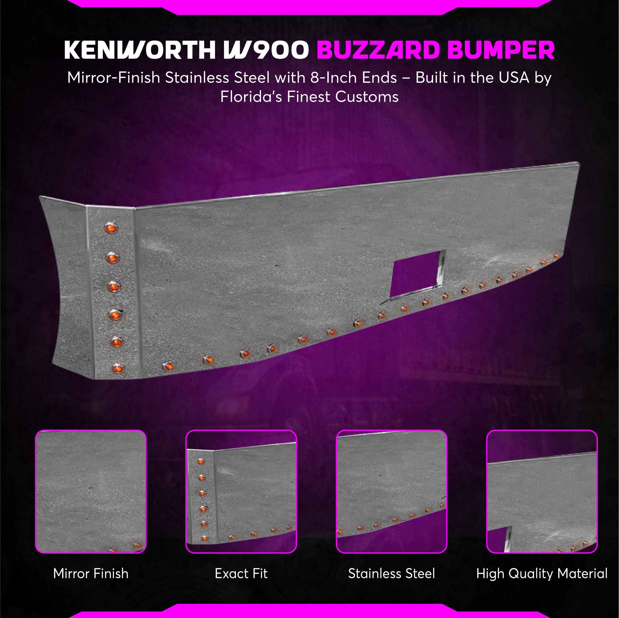 Kenworth w900 Stainless Steel Buzzard Bumper