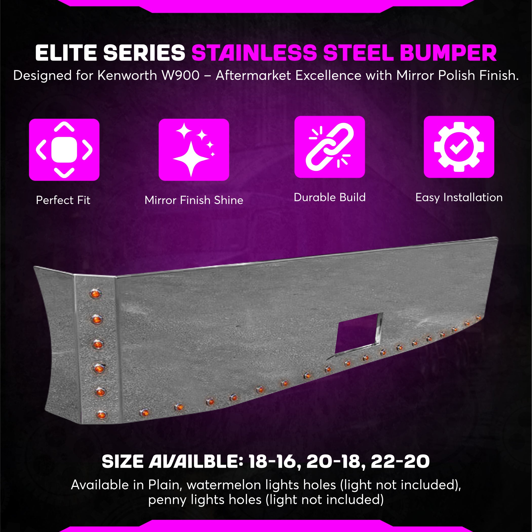 Kenworth w900 Stainless Steel Buzzard Bumper