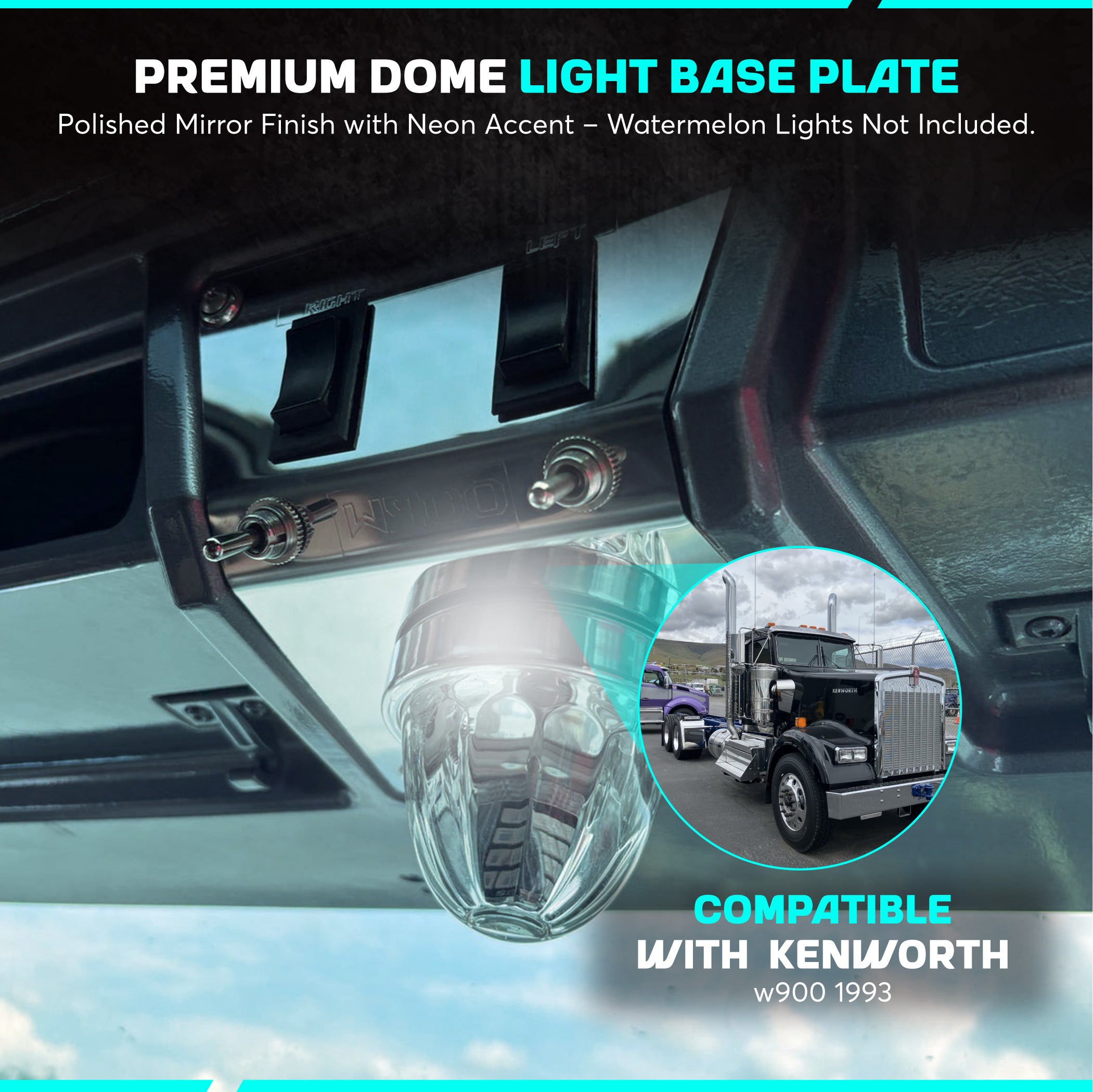 Over dash middle lights and window plate compatible with Kenworth w900 1993 and up