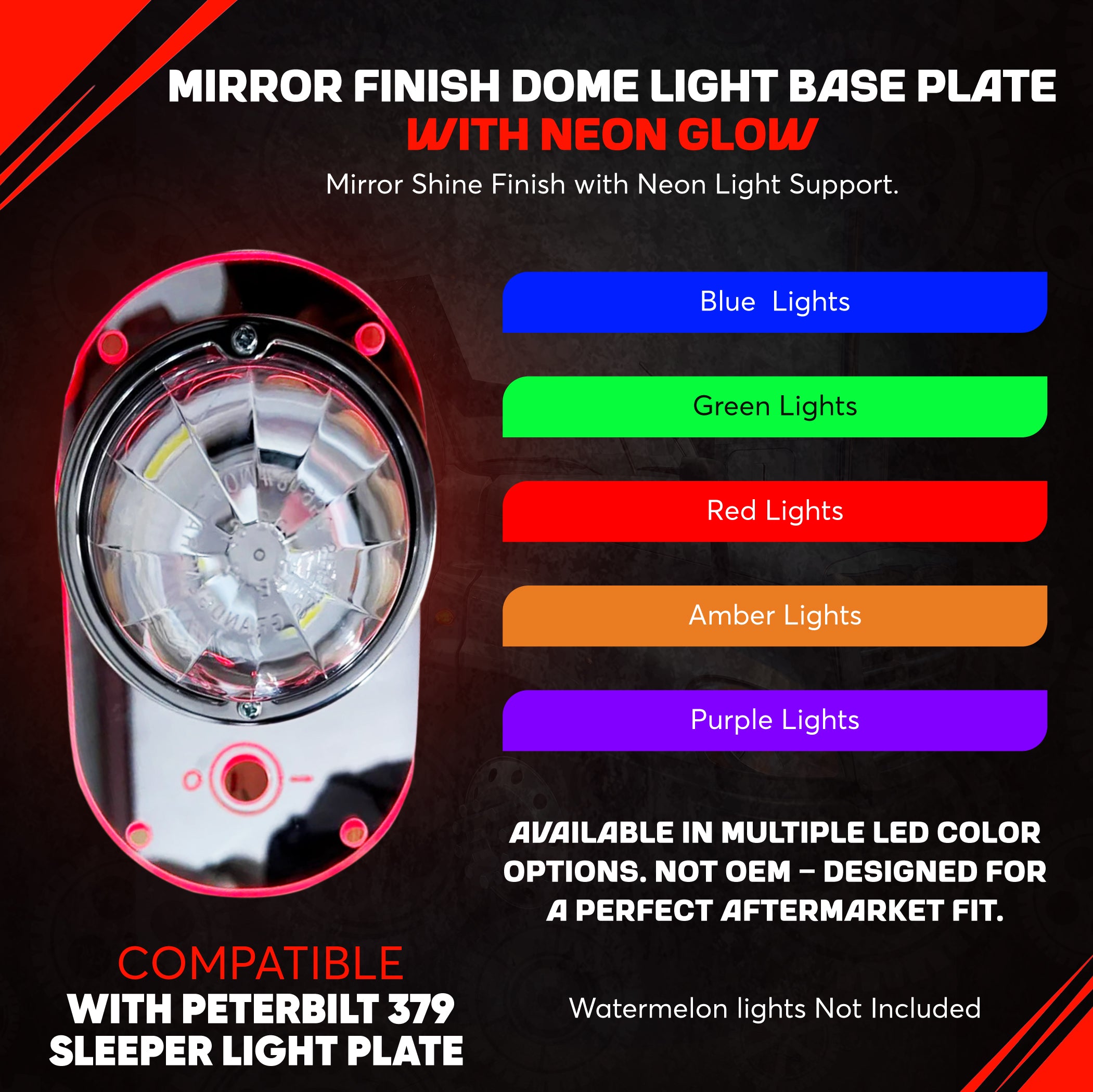 Peterbilt 389 388 386 Sleeper Light Plate Frame Style