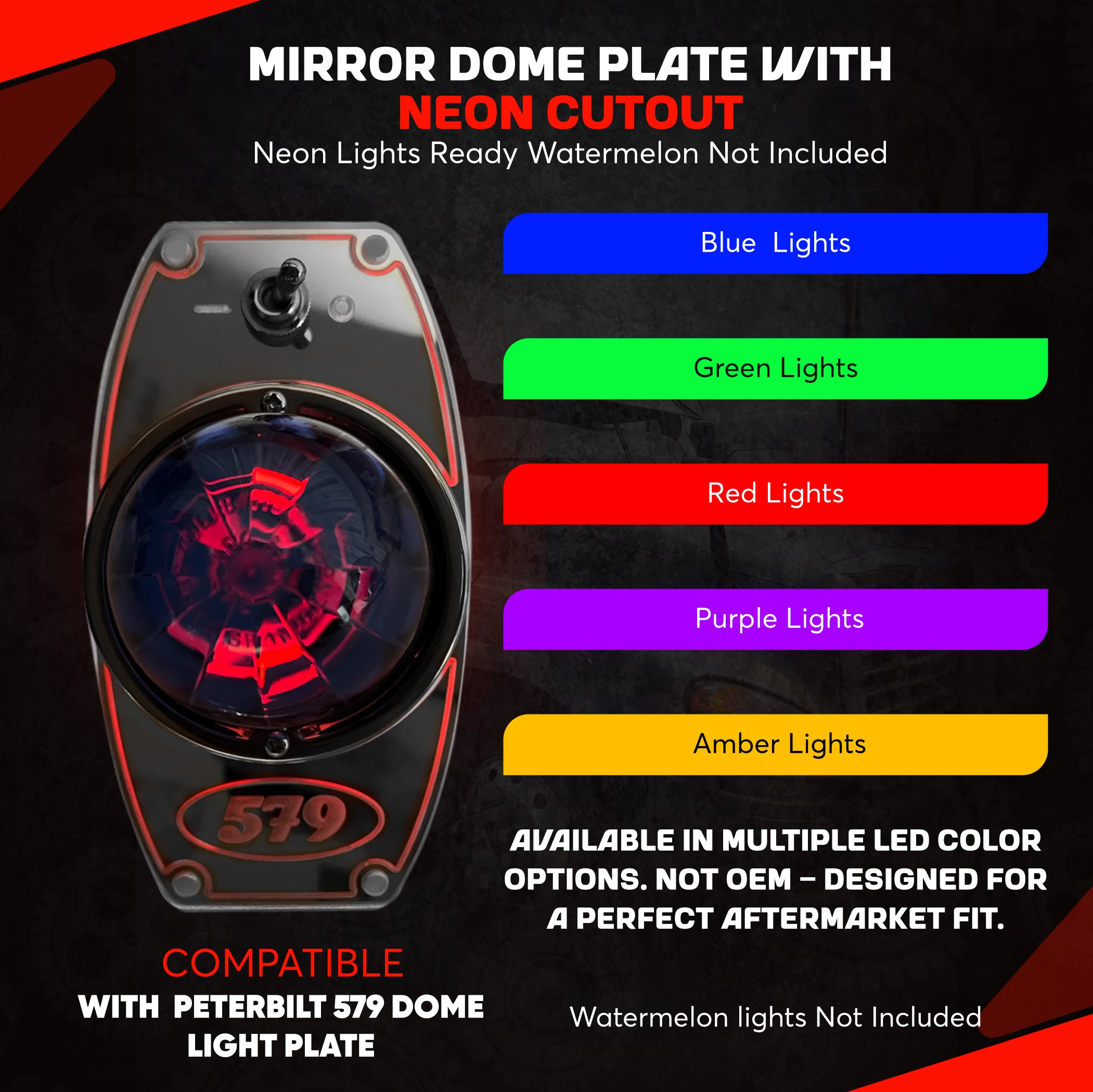 Peterbilt 579 Dome Light Plate Frame Style