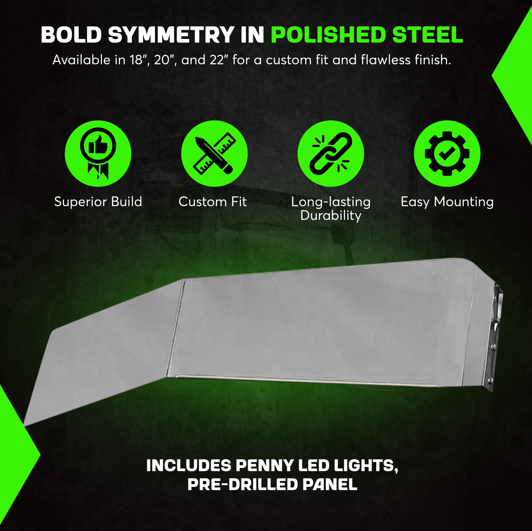 Peterbilt Visor 13 inch for 379 389 388 386 1995 and Up