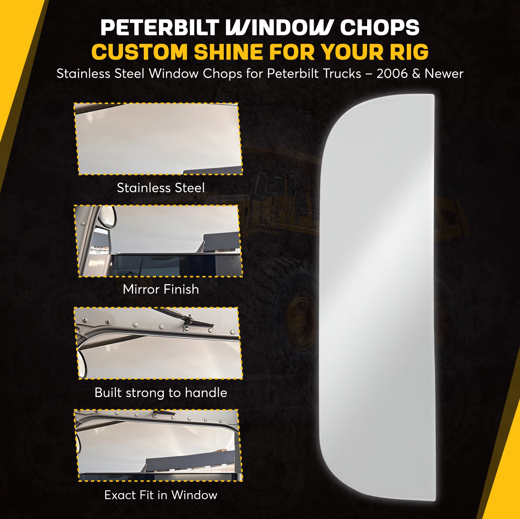 Peterbilt 379 99-2005 8 Inch Window Chops Set