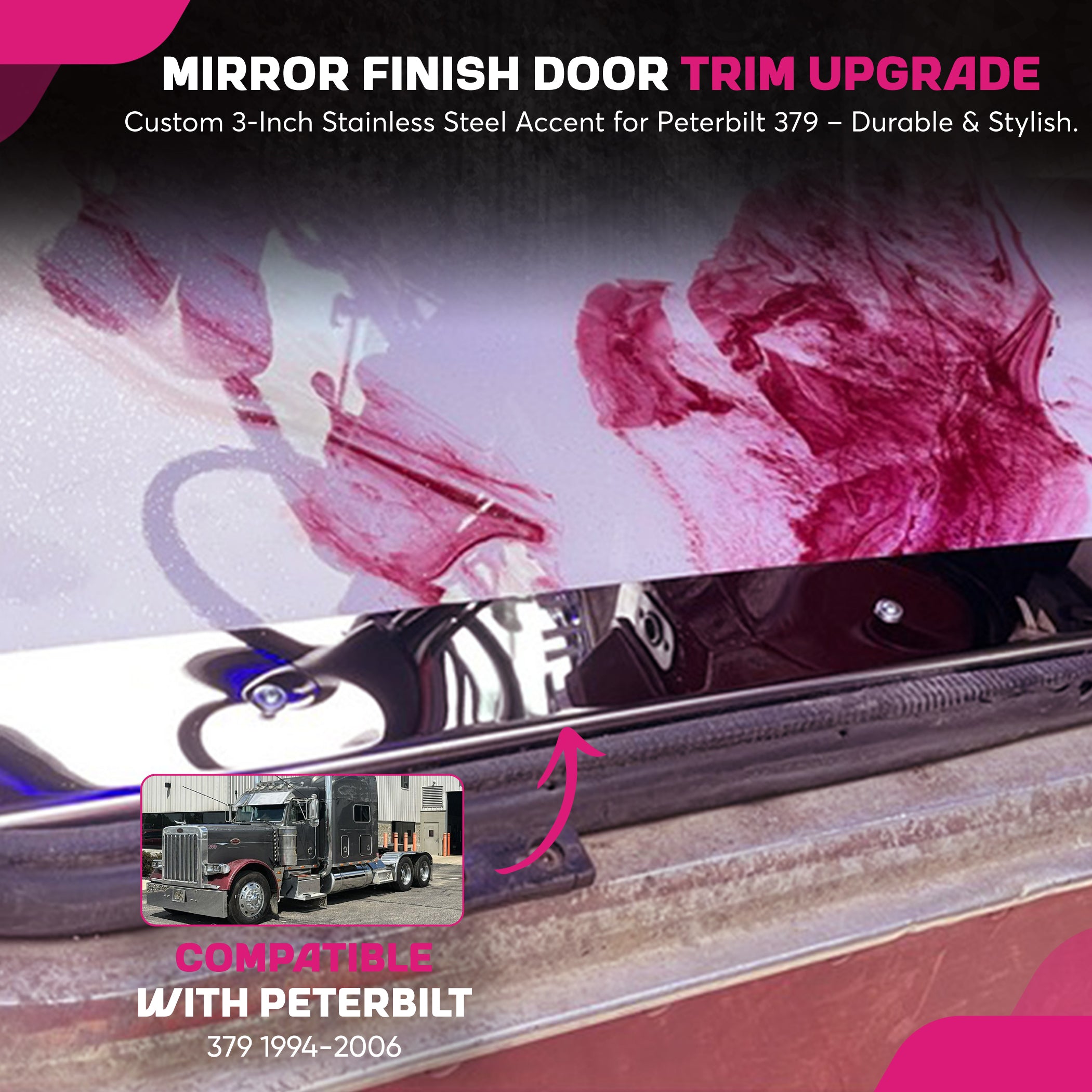 Peterbilt 379 1994-2006 Door Trim Set 3 Inches