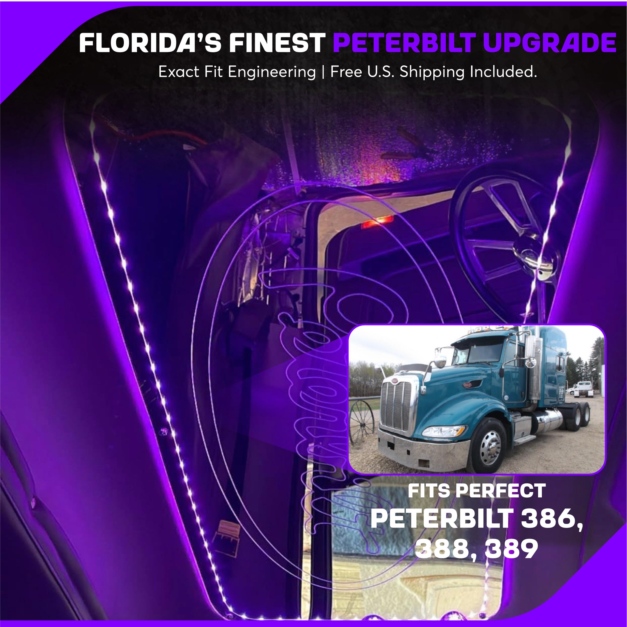 Peterbilt 386, 388, 389 Headliner Insert