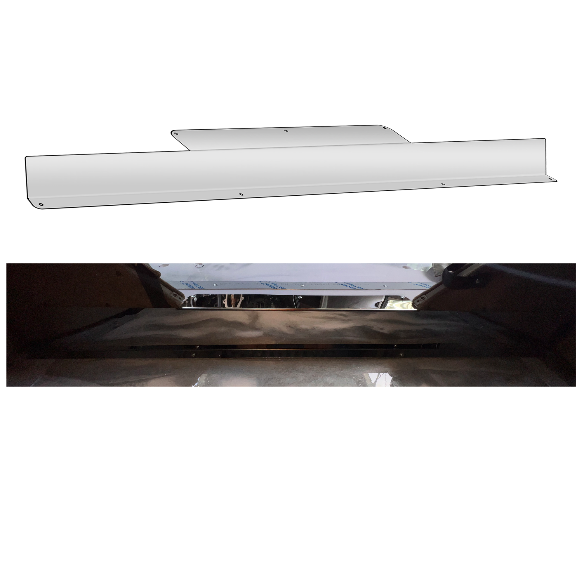 Sleeper Joint Cover Stainless Steel Compatible with Kenworth T600, T800 & W900