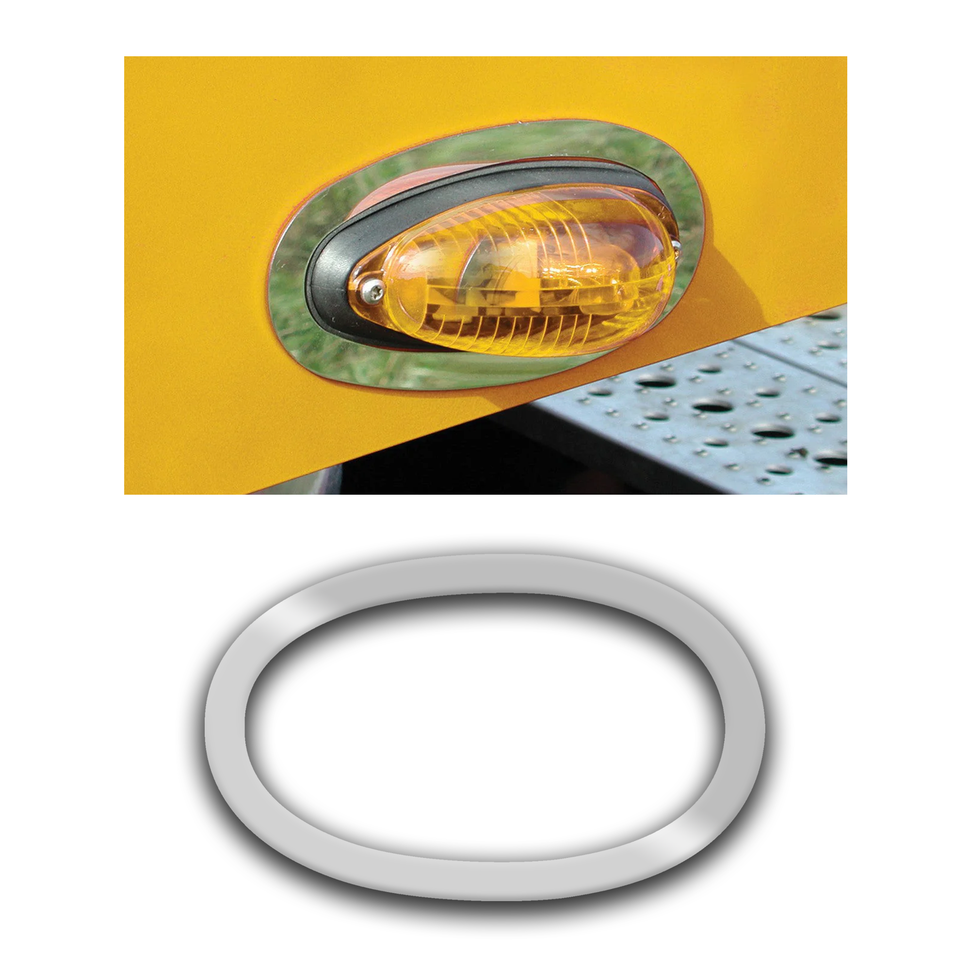 Freightliner Columbia, Century, Marker Light Stainless Steel Trim Frame Style Set