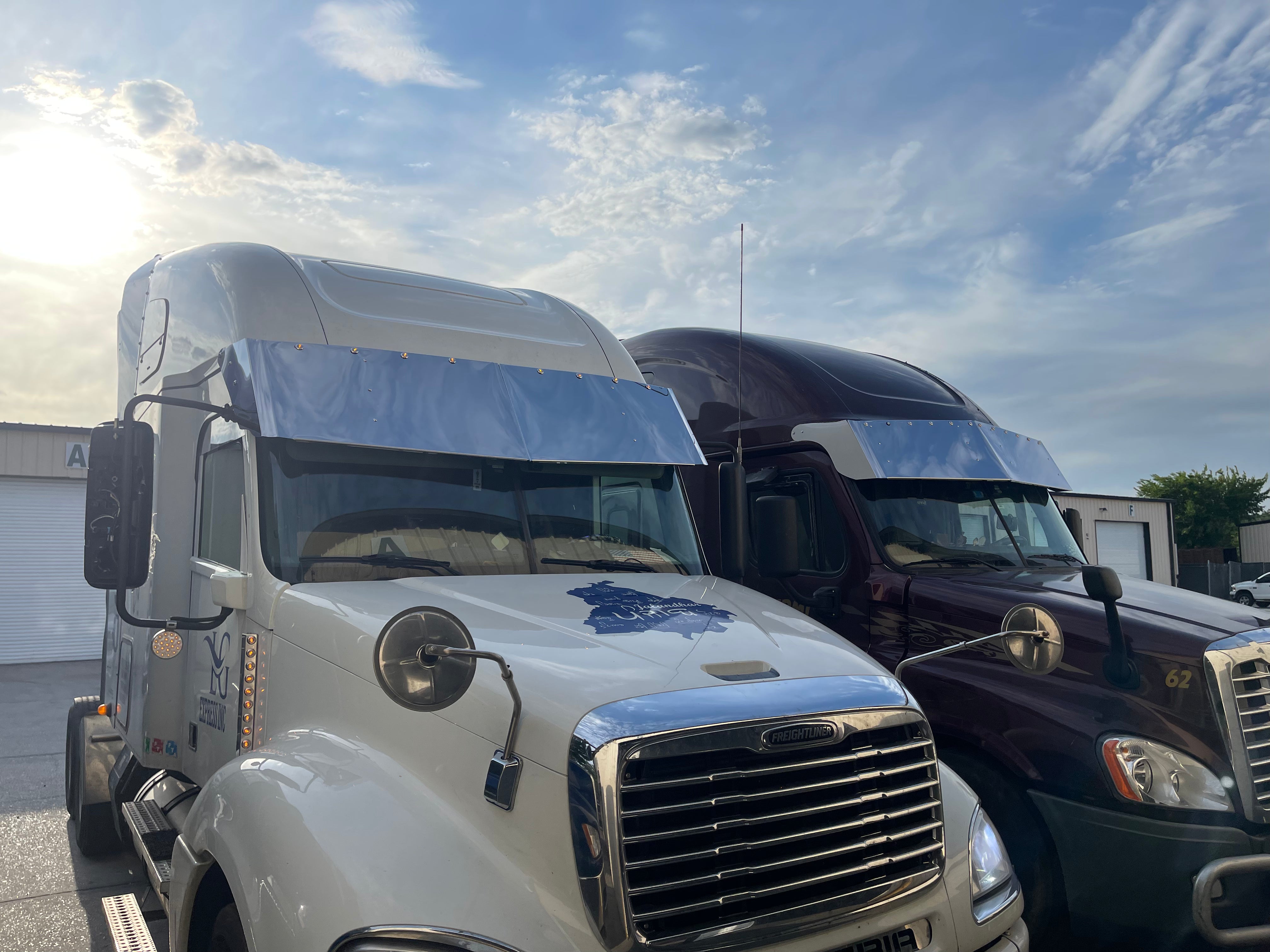 20 inches Stainless Steel Visor Compatible with Freightliner Columbia