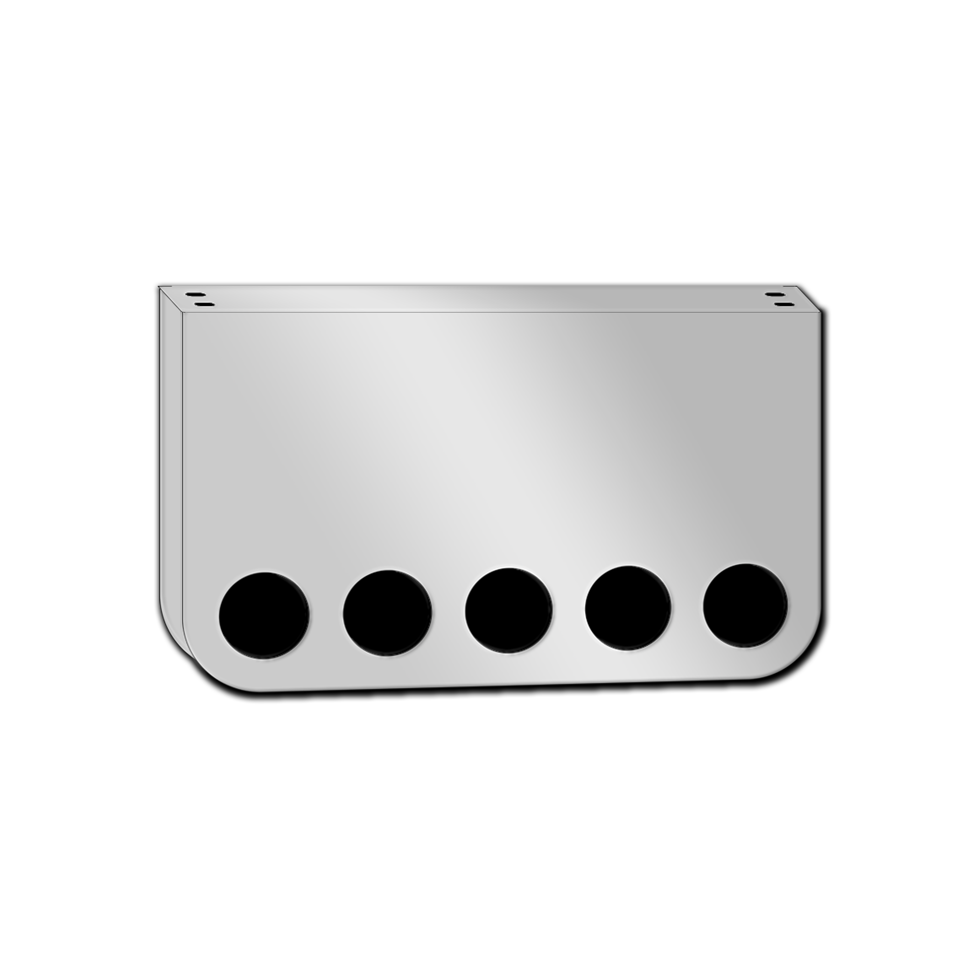 Rear Center Panel 16 Inch RC Style Stainless Steel  W/ 5 - 4 Inch On Front And  W/ 2 - 4 Inch Light Holes Cutouts On The Back | Universal Fit | Lighs Not Included