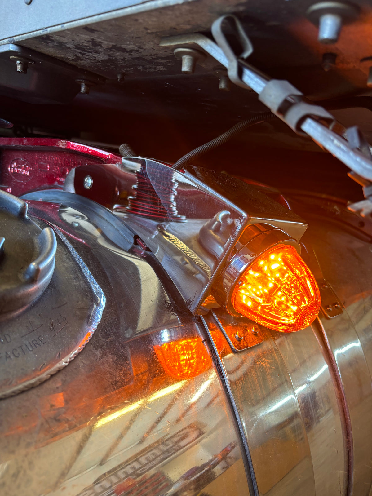 Peterbilt Fuel Tank Strap Cover Pair Fits Peterbilt 379, 386, 388 & 389 | Watermelon Lights Not Included