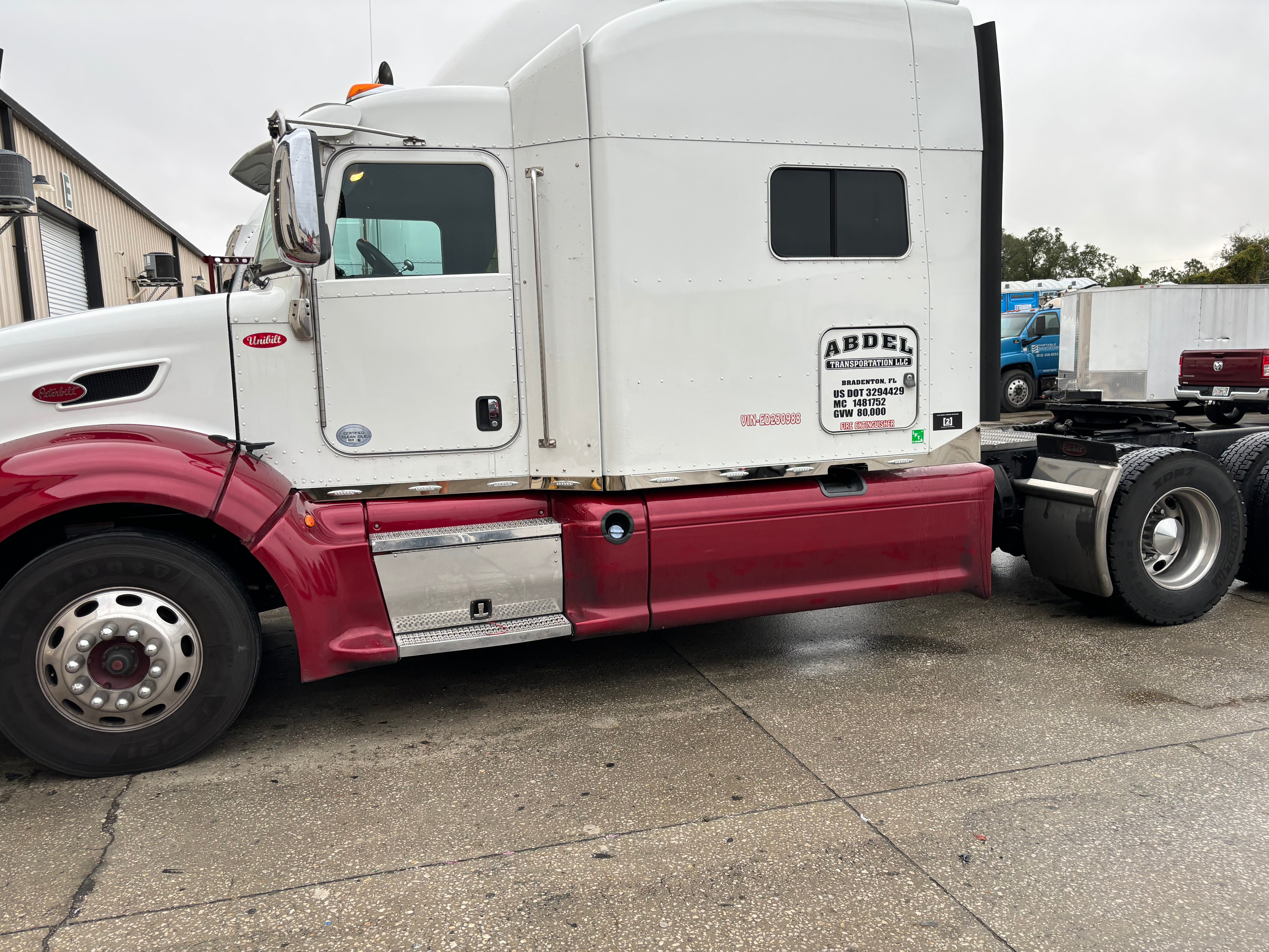 Peterbilt 386 63" Cab Sleeper & Extension Panel Kit Stainless Steel Lights Not Included