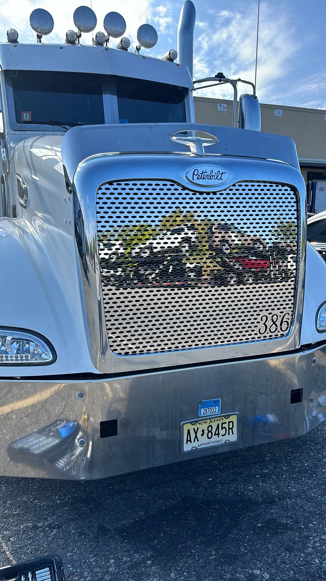 Peterbilt 386 Stainless Steel Hood Grill