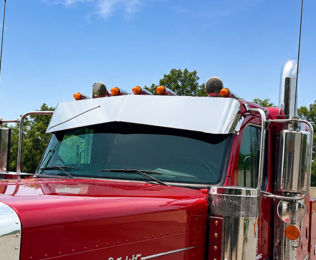 Peterbilt 589 Visor 14 inch bow tide visor mouns to factory brackets