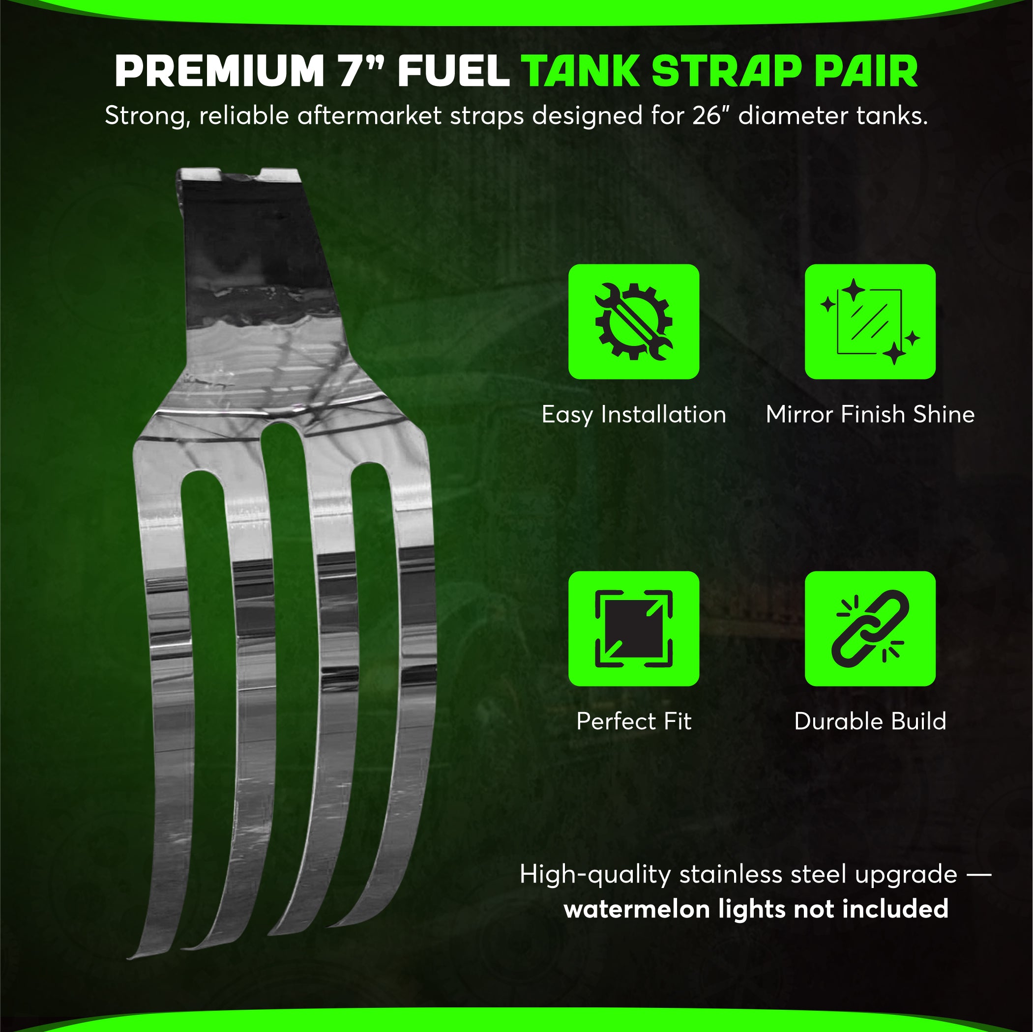 7 Inch Wide Fuel Tank Straps For Peterbilt With 26 Inch Tank