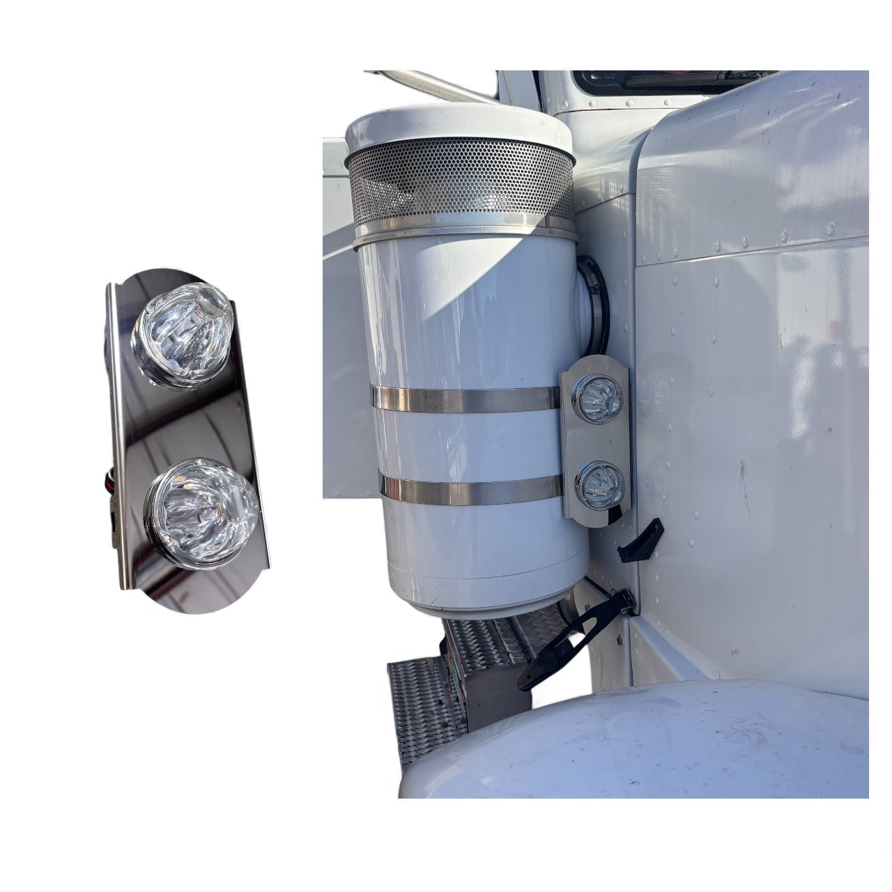 Peterbilt 379-389 Air Filter Cover Set  Set Watermelon Lights Not Included