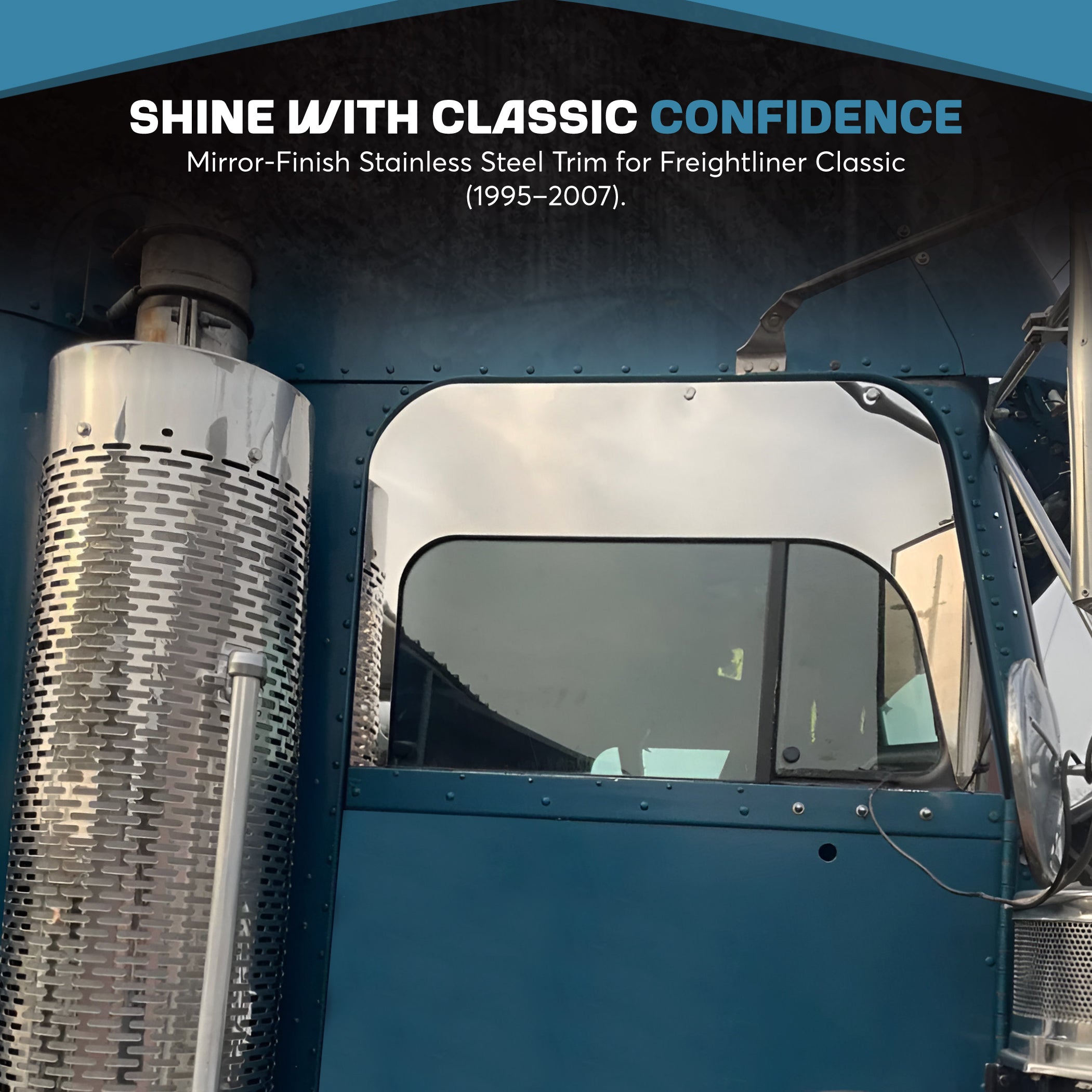 Freightliner Classic Window Chops 8 Inch Full Frame Set