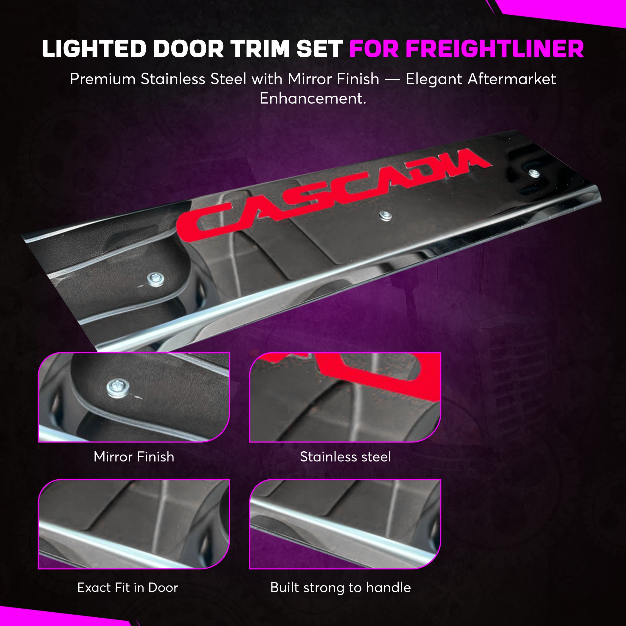 Freightliner Cascadia Lighted Door Trim Set