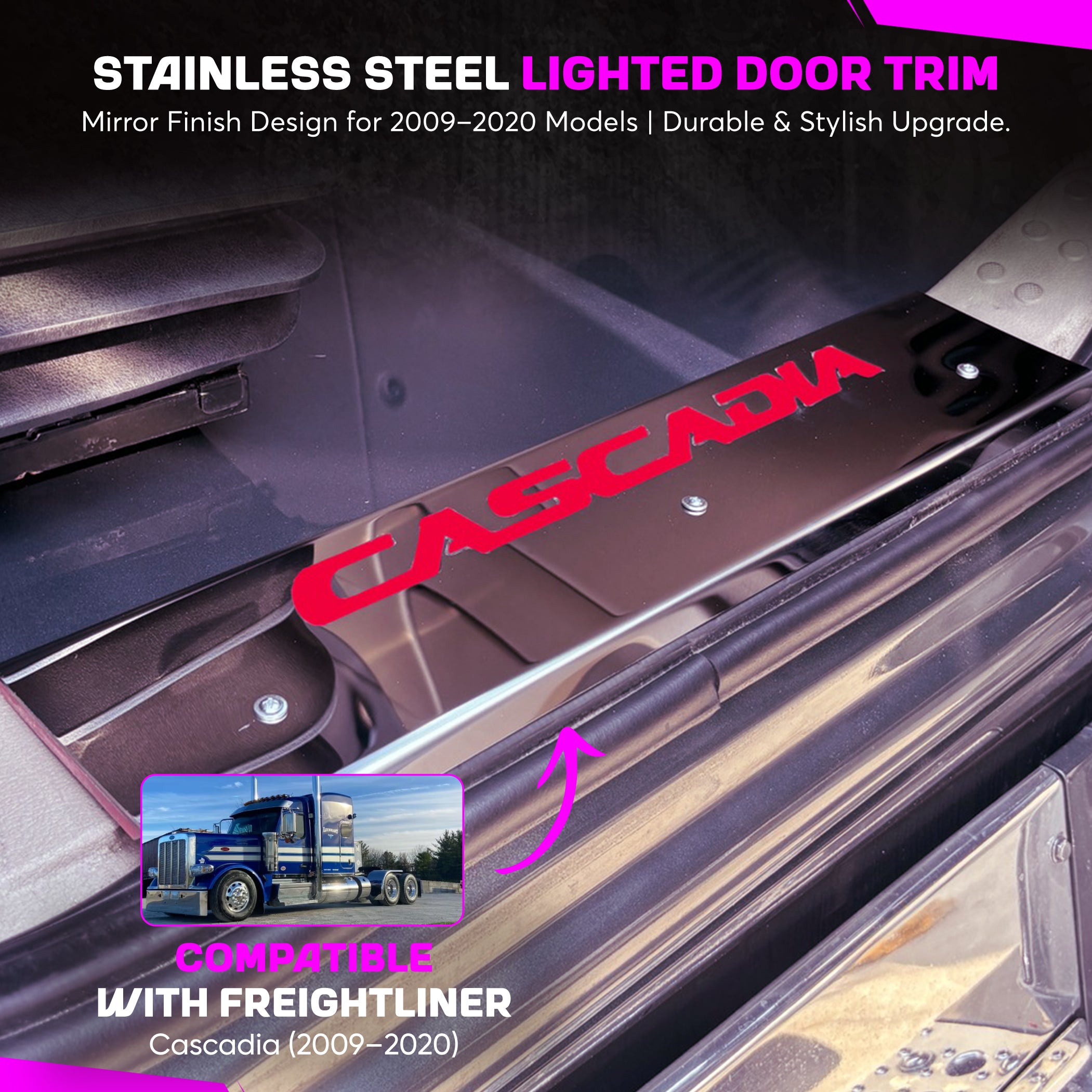 Freightliner Cascadia Lighted Door Trim Set