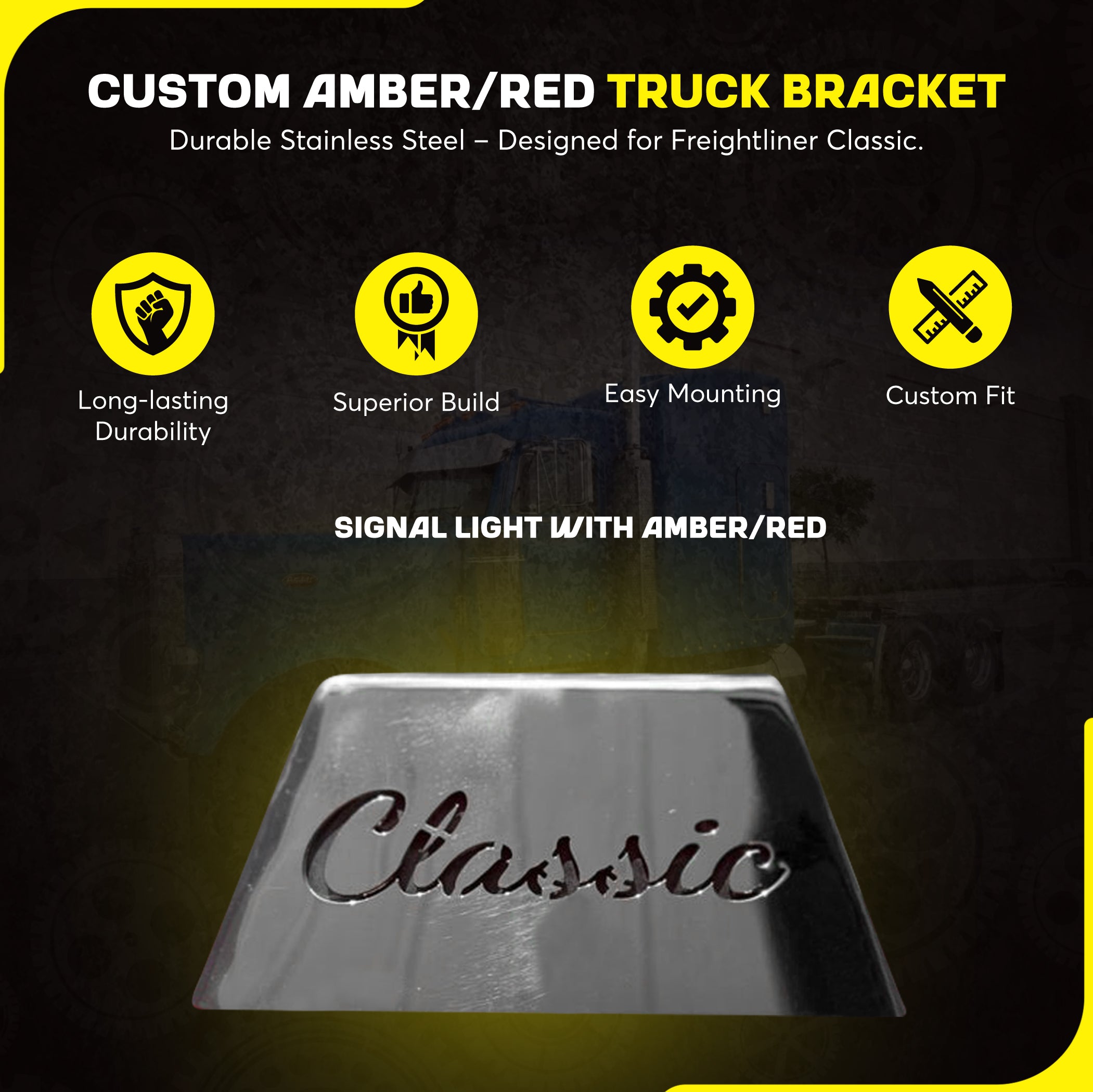 Freightliner Classic Fender Turn Signal Light with Amber/Red