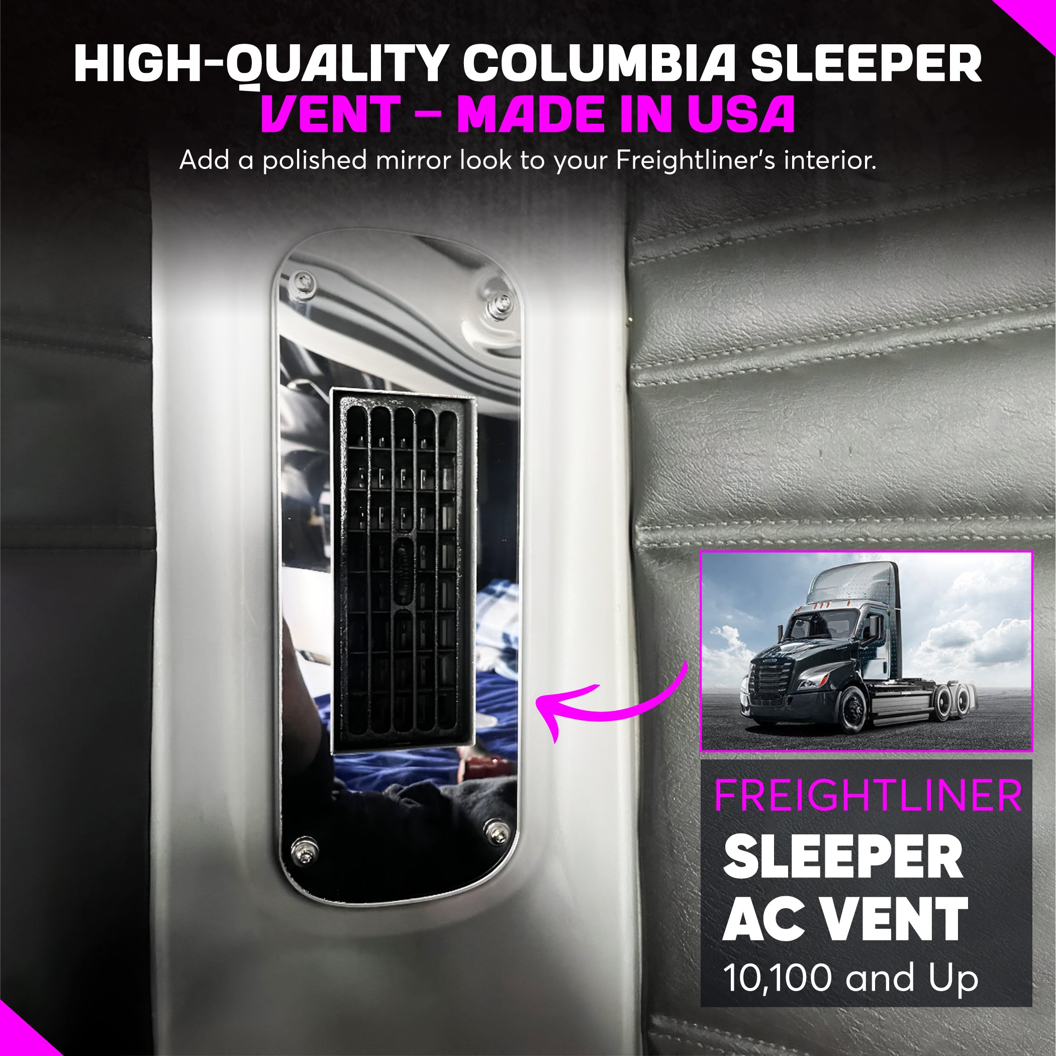 Freightliner Columbia Sleeper AC Vent Trim Panel Exact Replacement