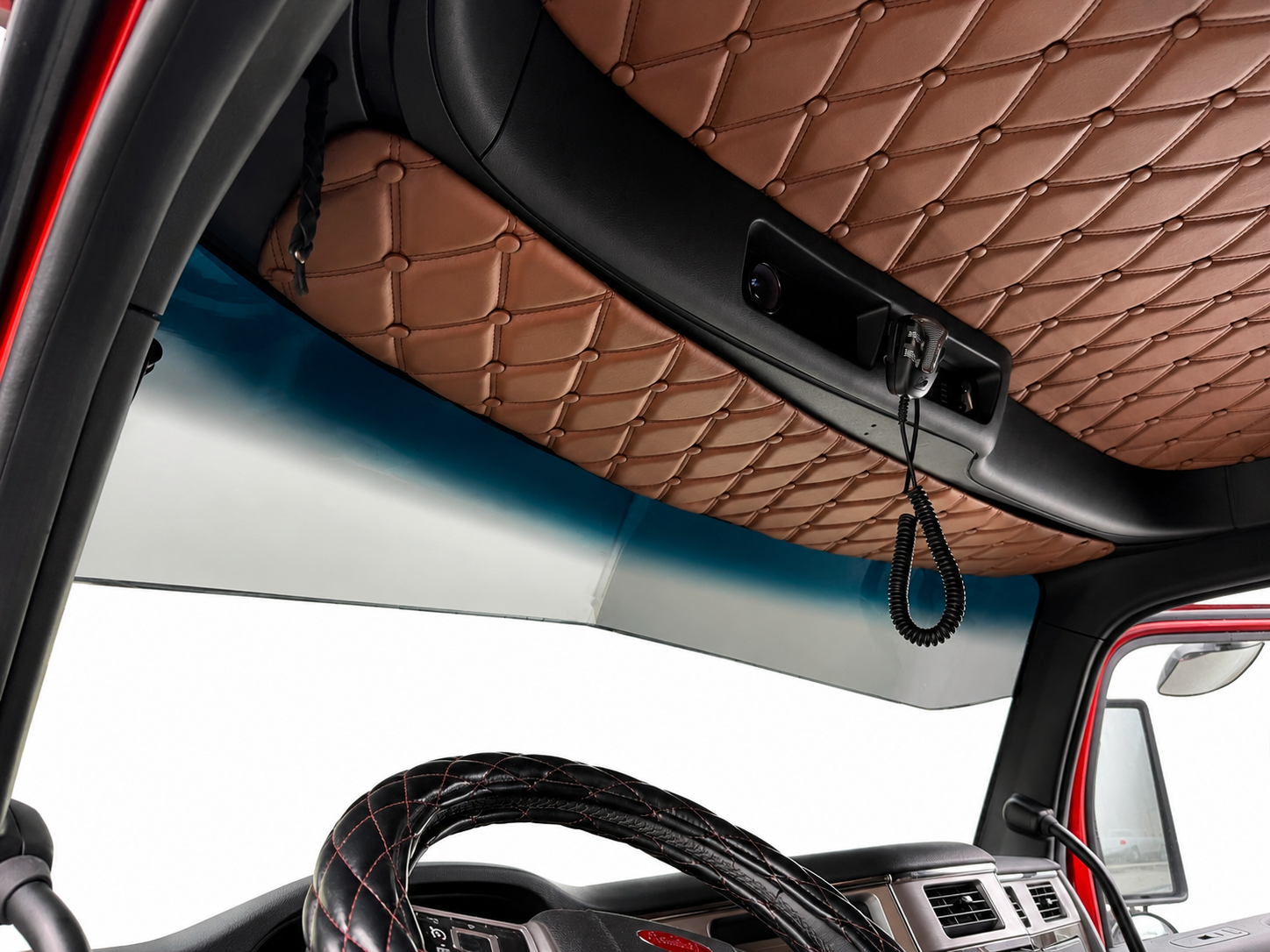 Peterbilt 589-579 Leather over dash and Door Insert Panels Set