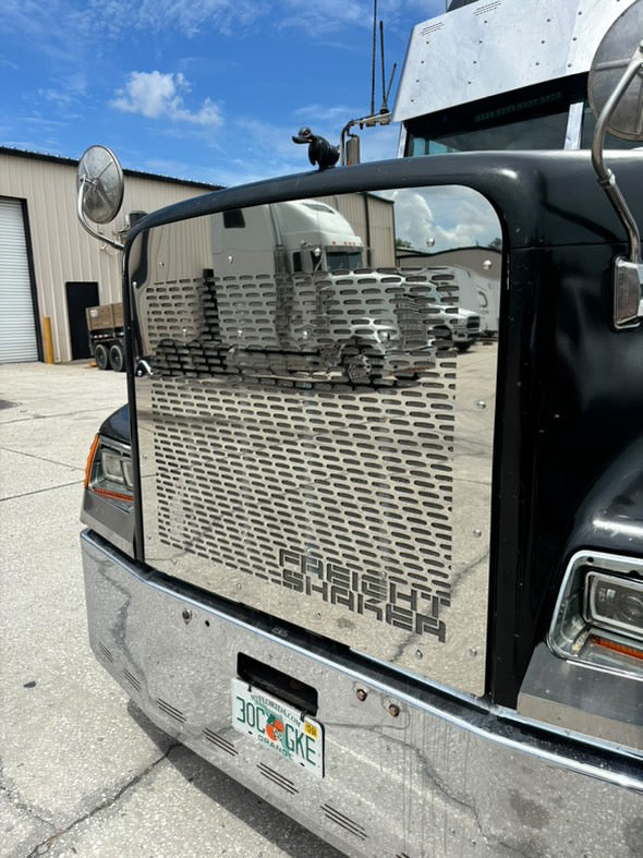 Freightliner Classic, XL Stainless Steel Freight Shaker Hood Grill