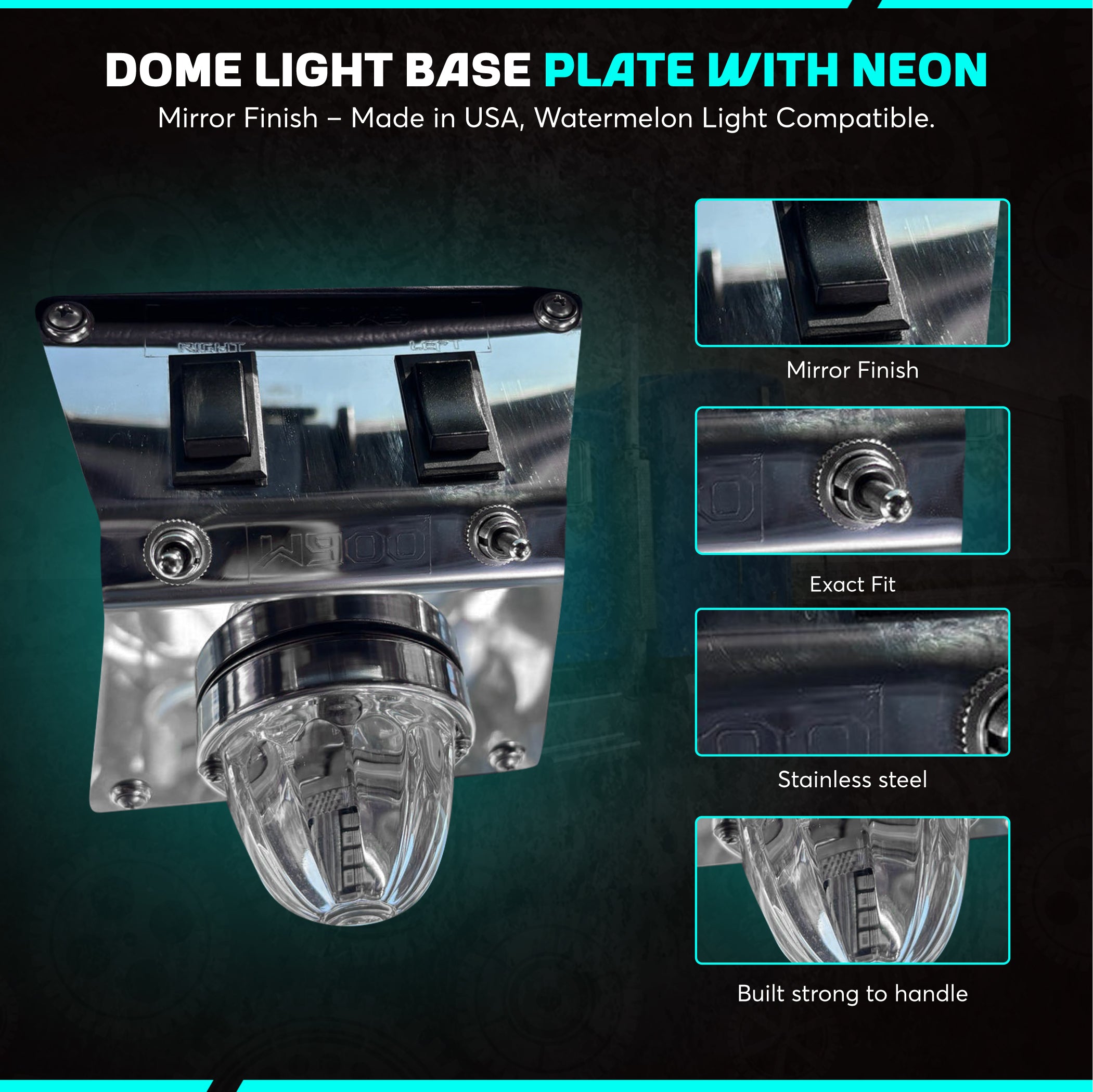 Over dash middle lights and window plate compatible with Kenworth w900 1993 and up